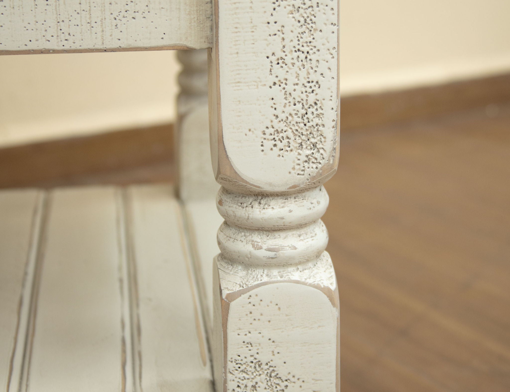 Stone - Chairside Table With 1 Door - Antiqued Ivory / Weathered Gray