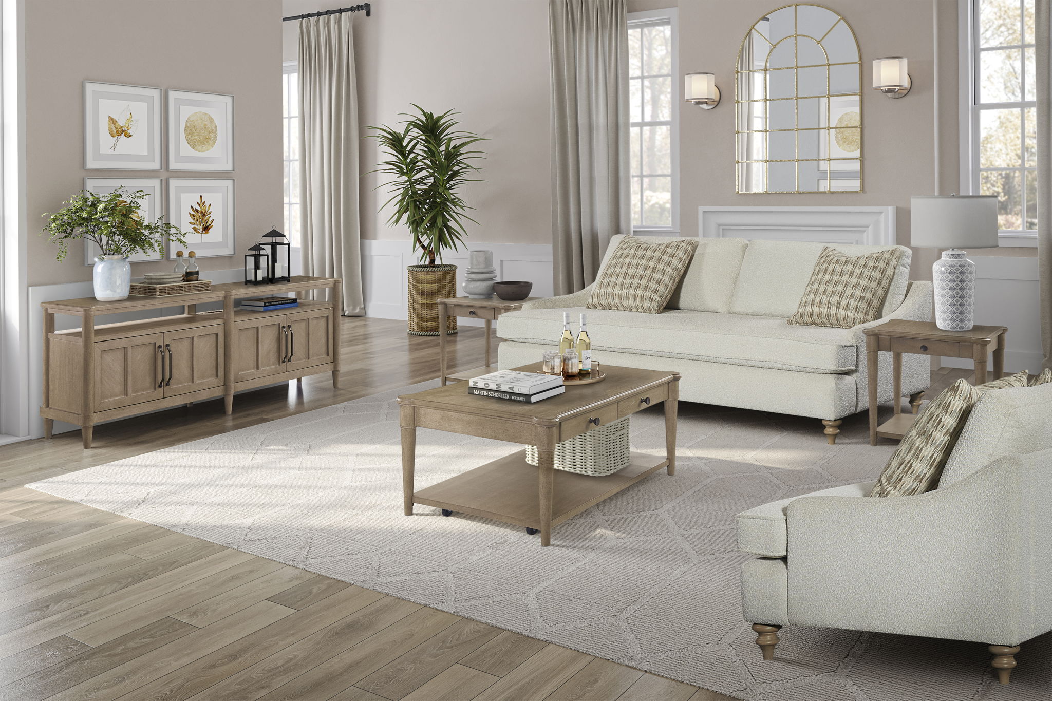 Citrus Heights - Loveseat With 2 Pillows - White