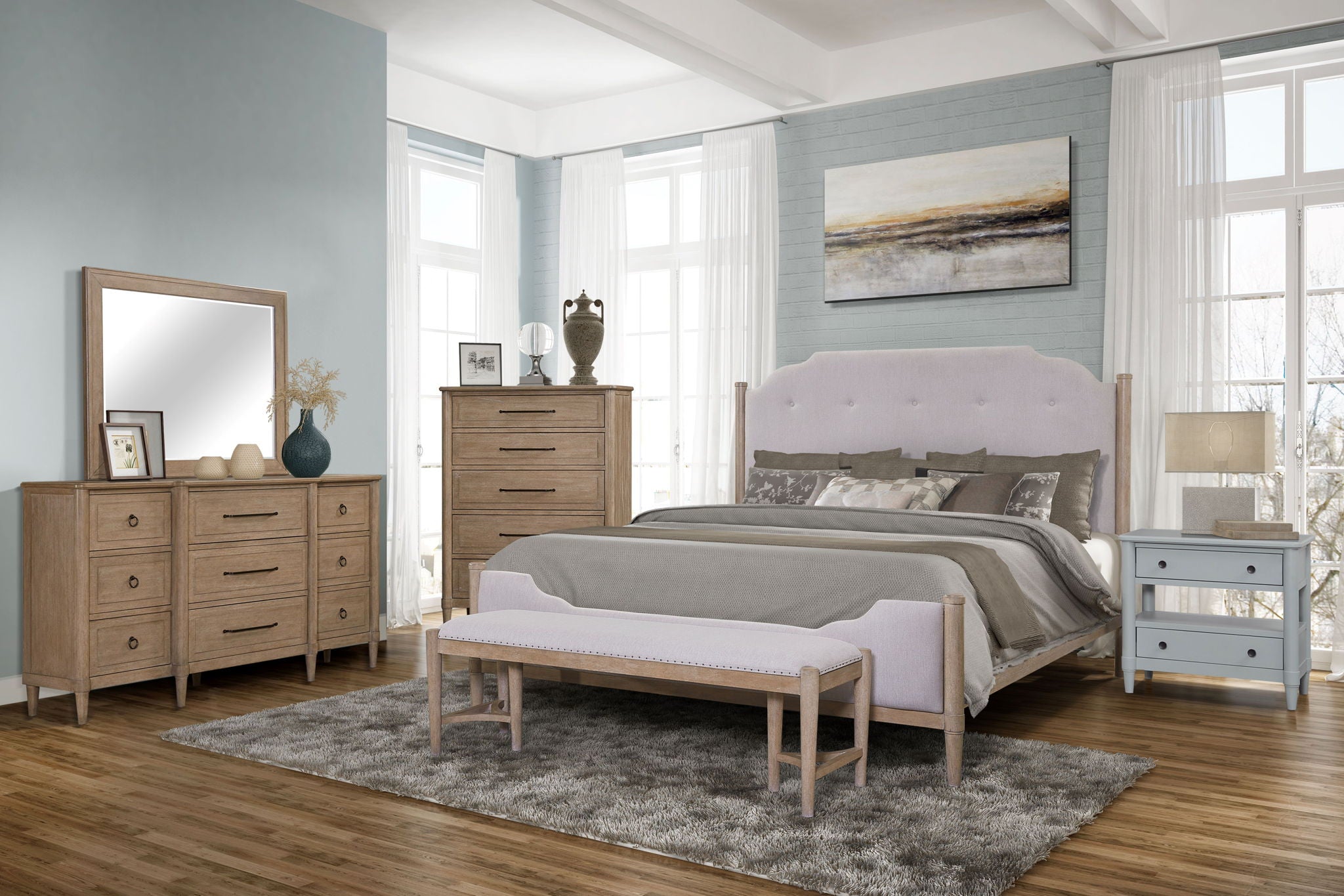 Citrus Heights - Bench - Sand / Pearl Silver