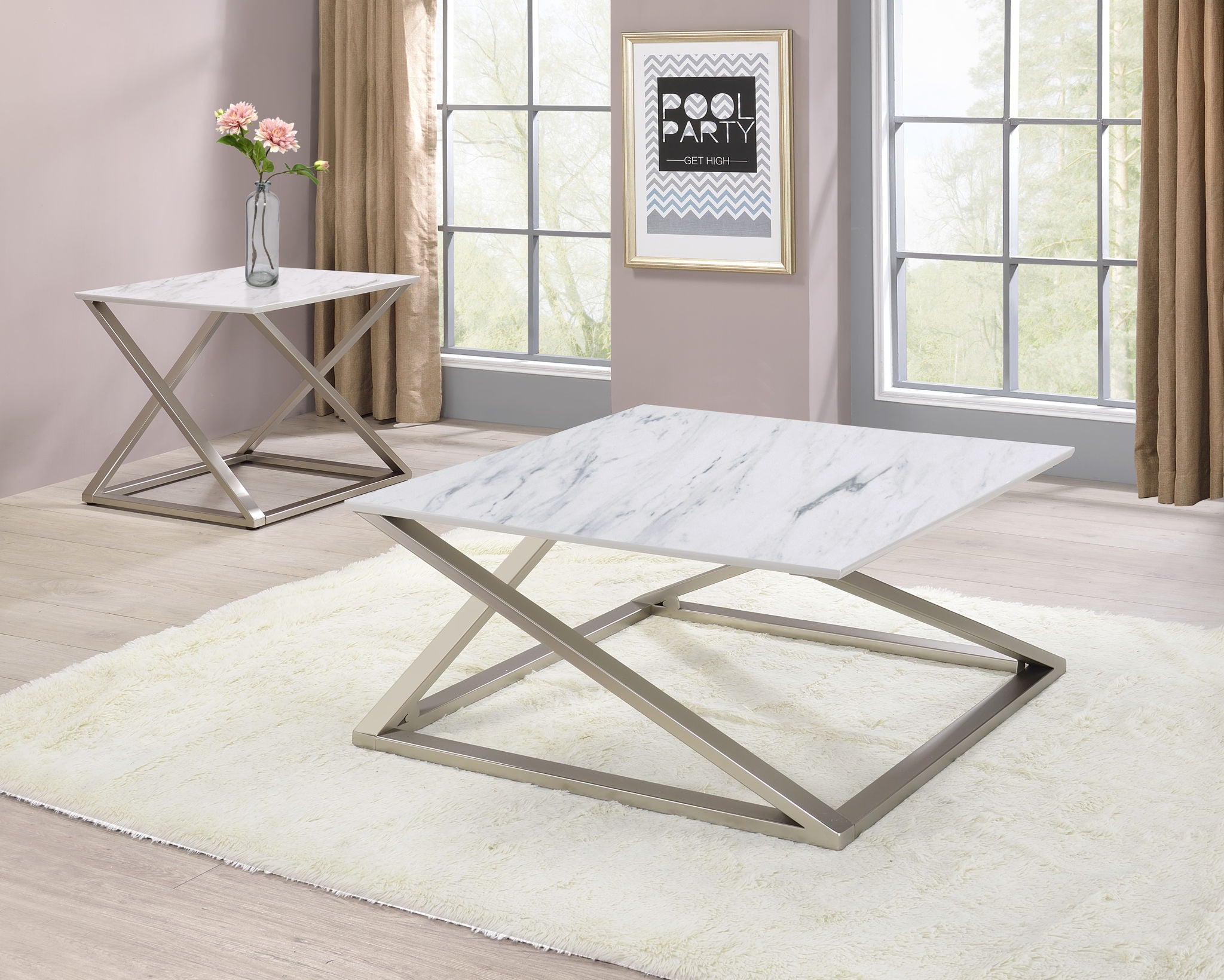 Zurich - Table With Faux Marble Top