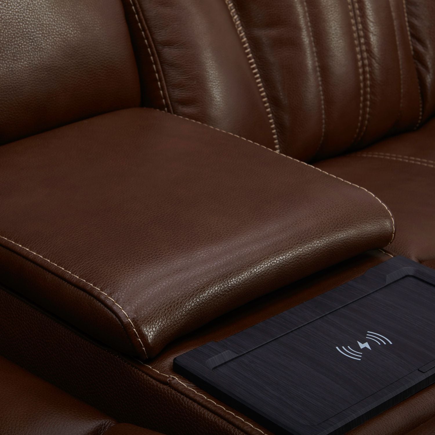 Caswell - Loveseat With Console P2 & ZG - Brown
