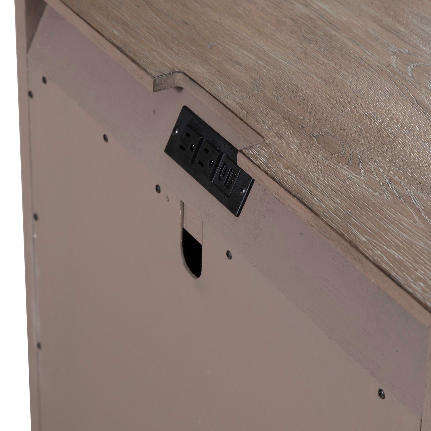 South Bend - Open Nightstand With Charging Station - Brown