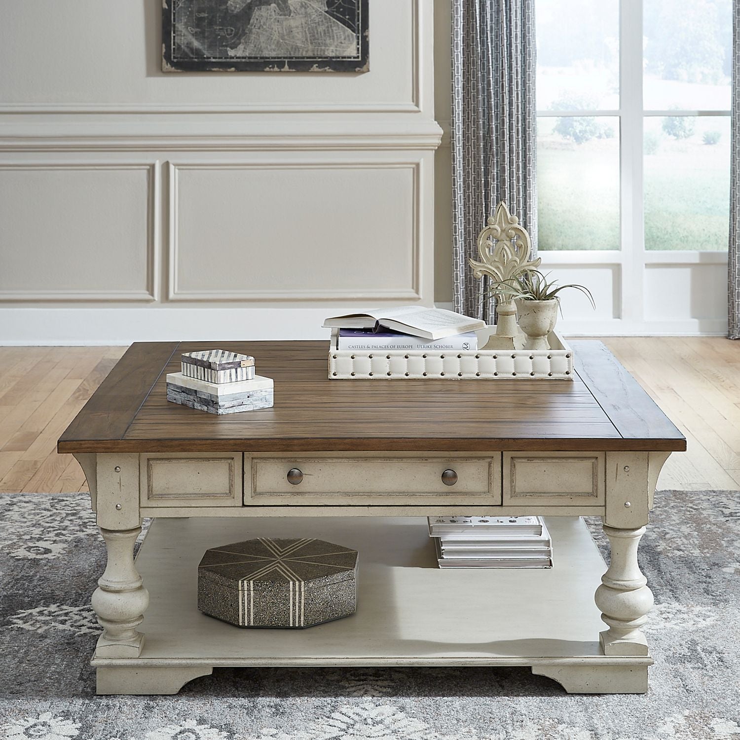 Morgan Creek Drawer Square Cocktail Table by Liberty Furniture