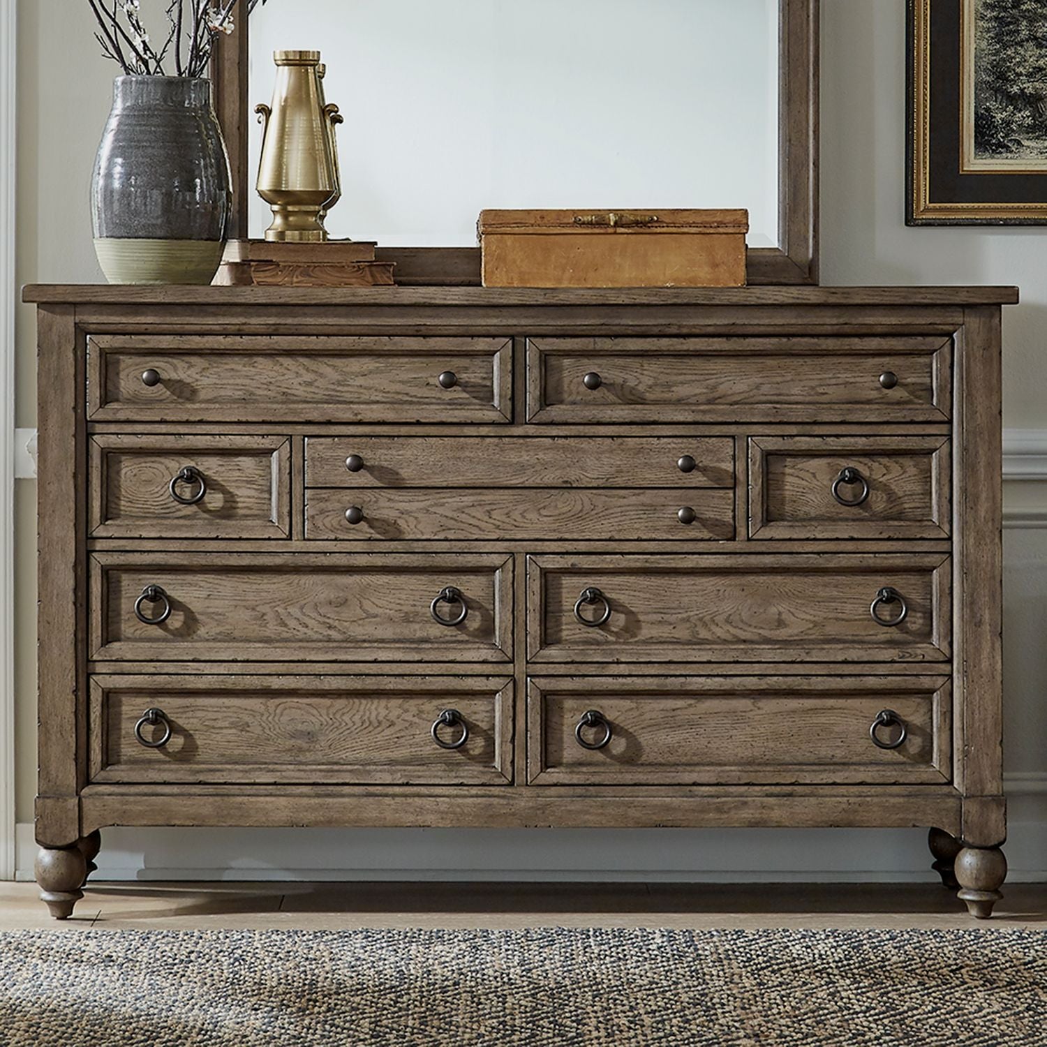 Americana Farmhouse 615-BR Tufted Panel Shelter Bedroom Collection from Liberty Furniture