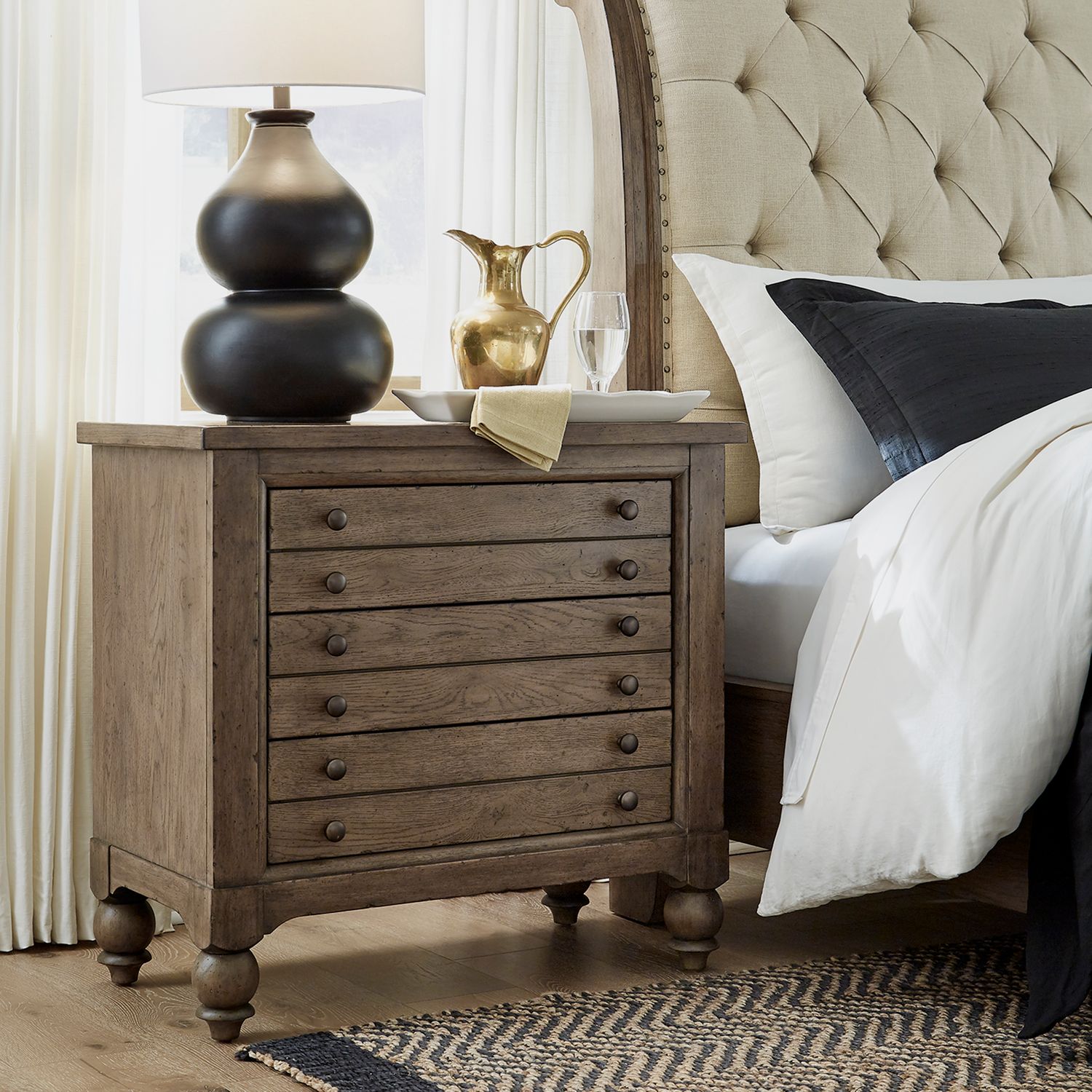 Americana Farmhouse 615-BR Tufted Panel Shelter Bedroom Collection from Liberty Furniture