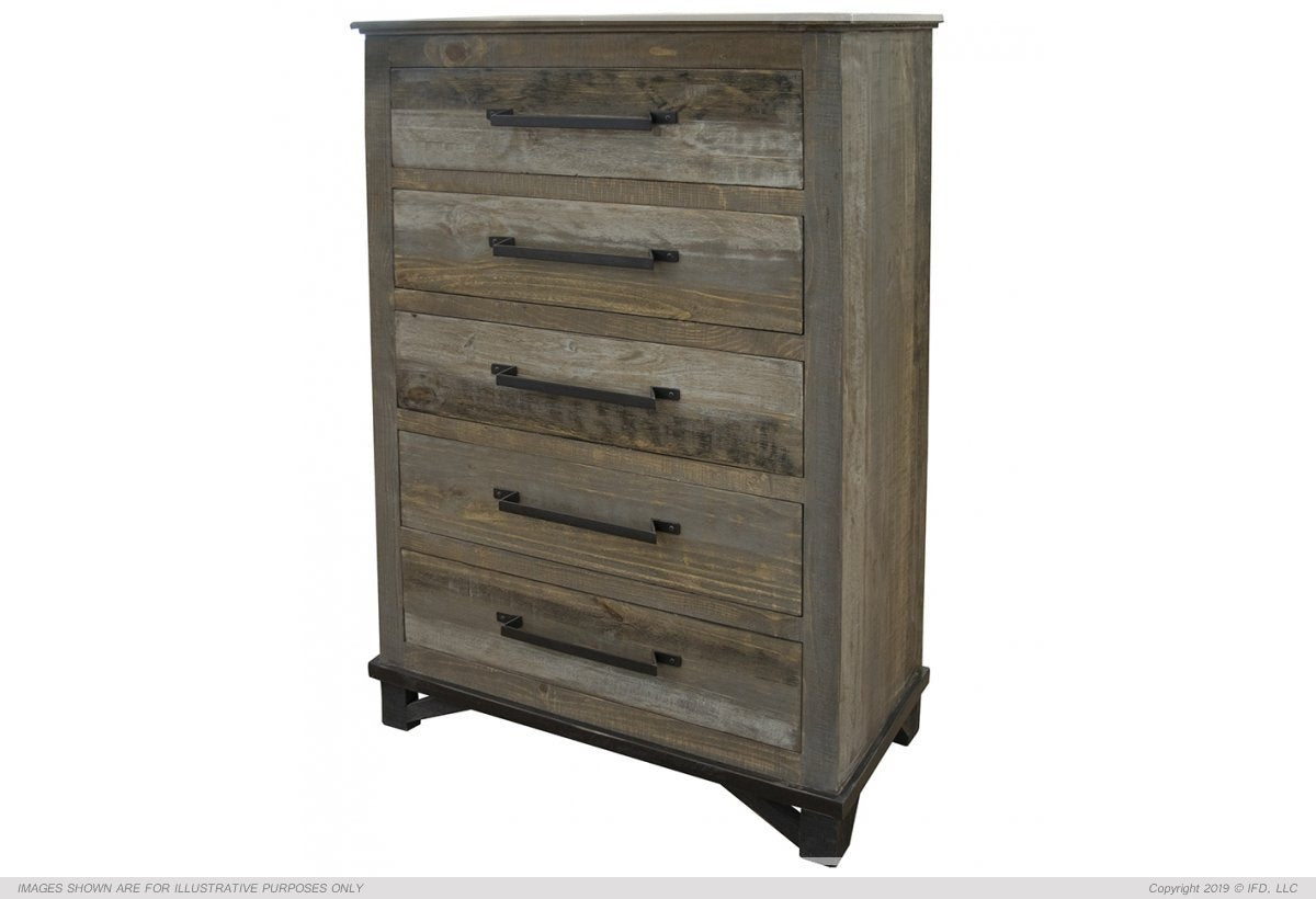 Loft Brown Urban Bedroom Collection Model: IFD6441 - Solid Wood