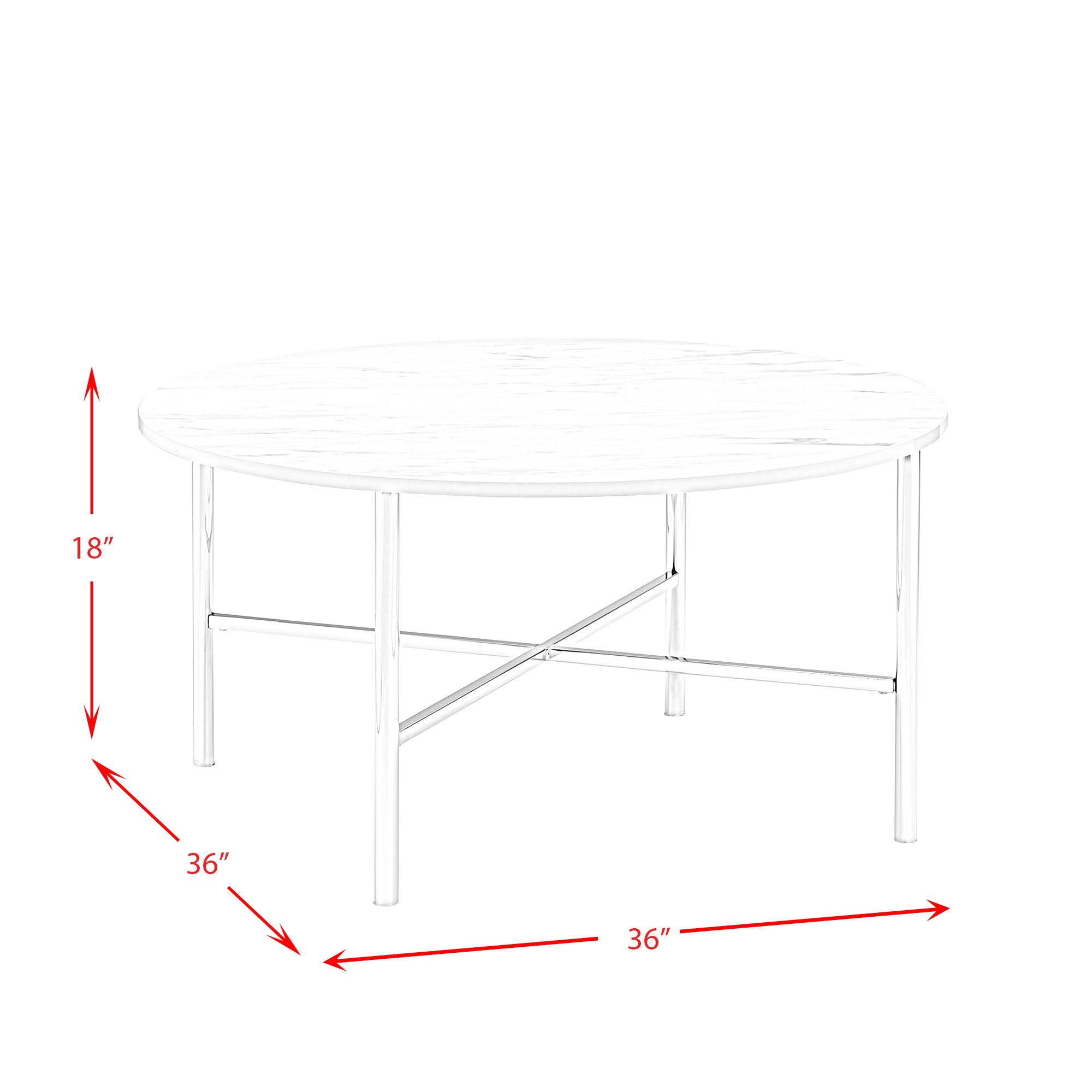 Cyrus - 3 Piece Occasional Table Set - Chrome