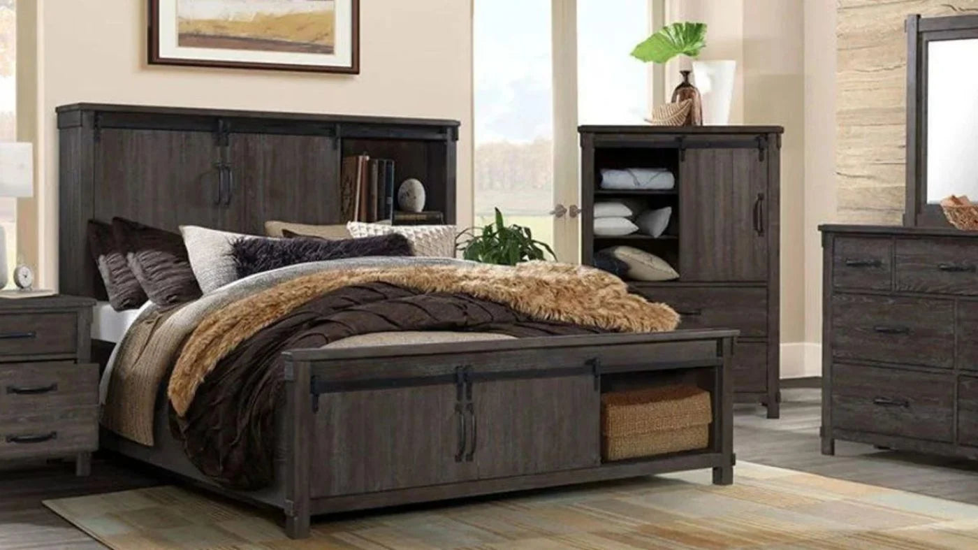 Scott Dark Oak Brown Storage Bedroom Collection - Warehouse Pricing