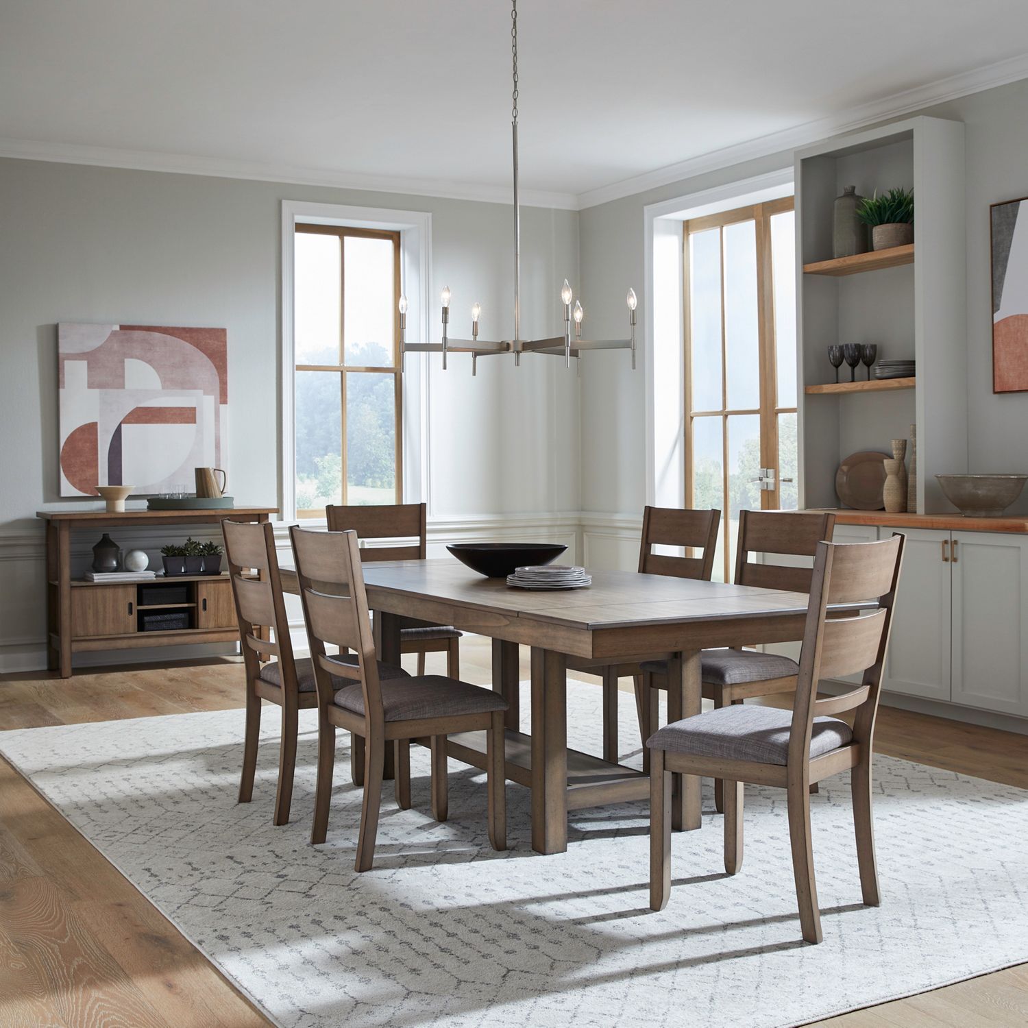 Brook Bay - Trestle Table Set With Slat Back Chairs