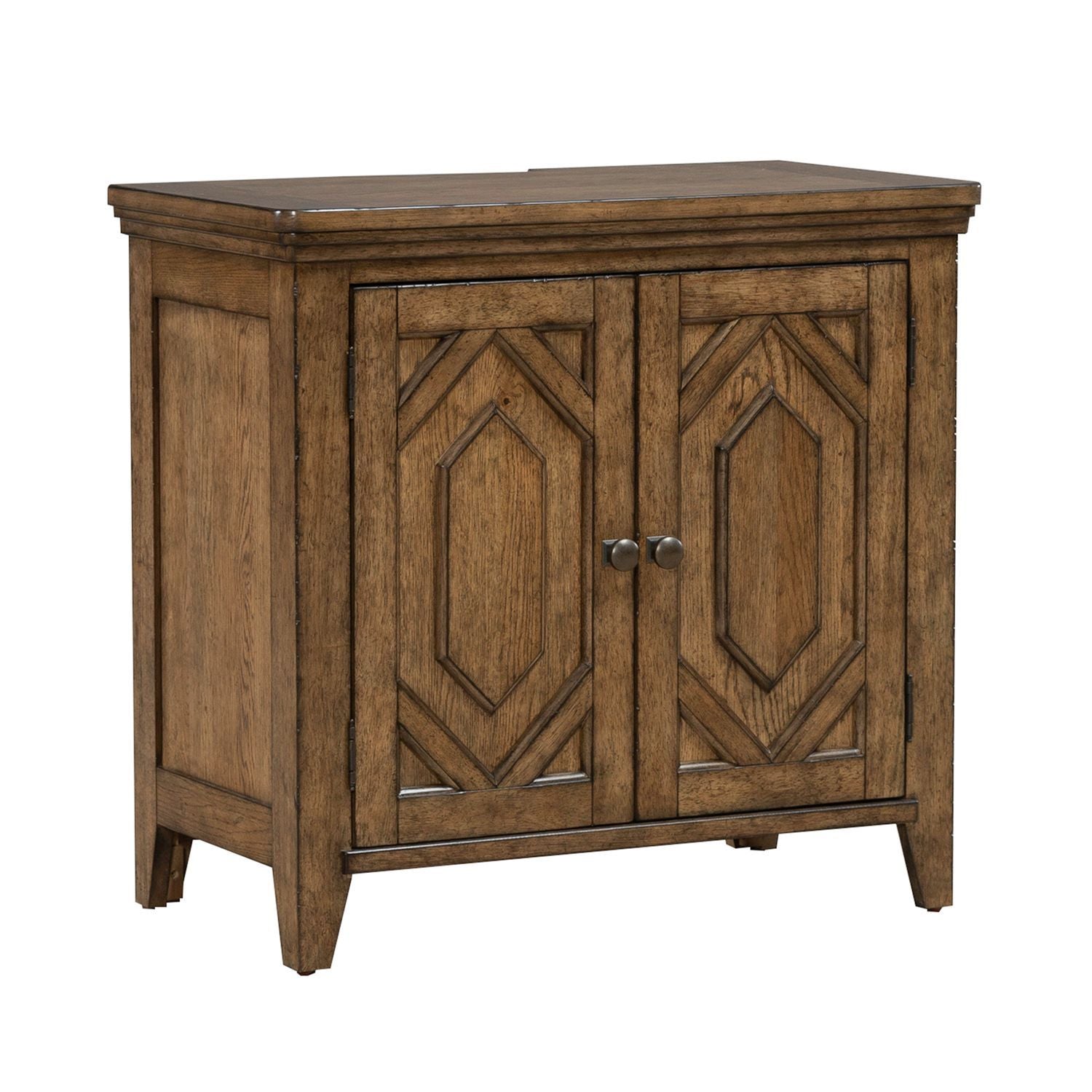 Carolina Park - 2 Door Bedside Chest With Charging Station - Brown