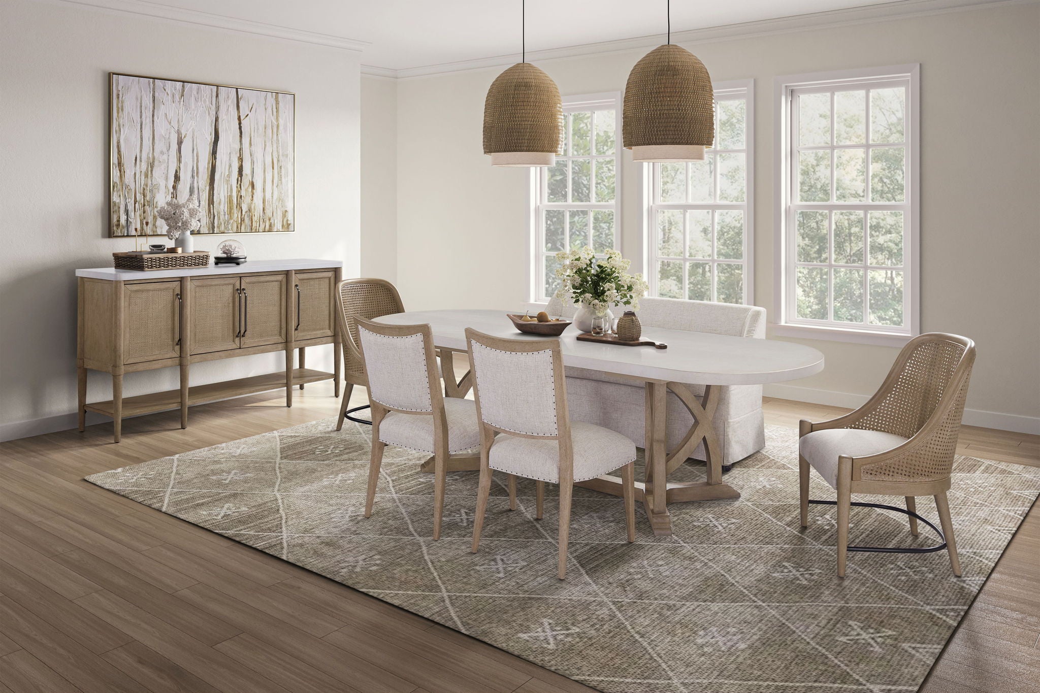 Citrus Heights - Trestle Table - Cement / Sand