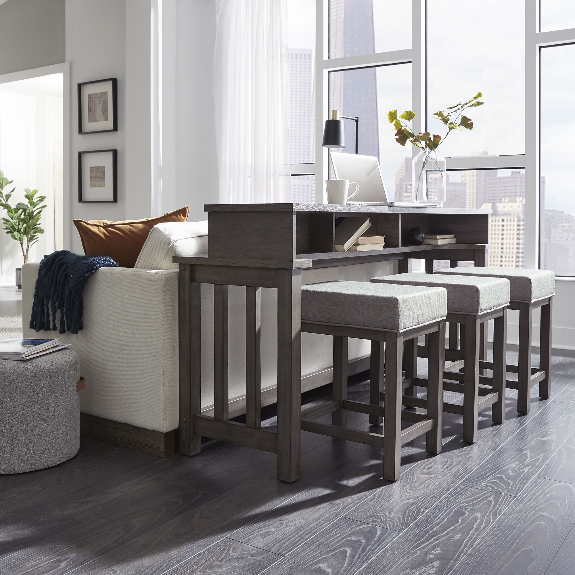 Tanners Creek - 4 Piece Dining Room Set - Dark Gray