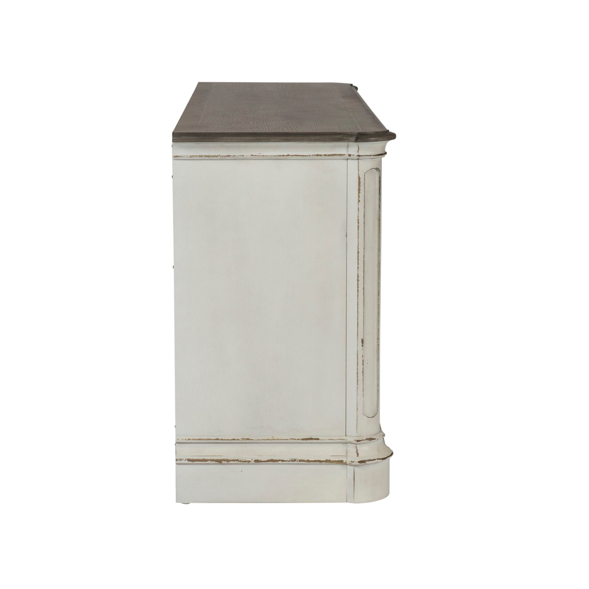 Magnolia Manor - Entertainment TV Stand (Glass Doors) - White