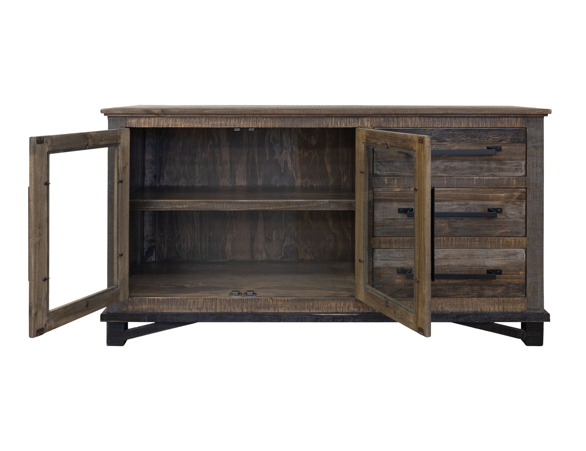 Loft - 60” Buffet With 3 Drawer / 2 Doors - Two Tone Gray / Brown