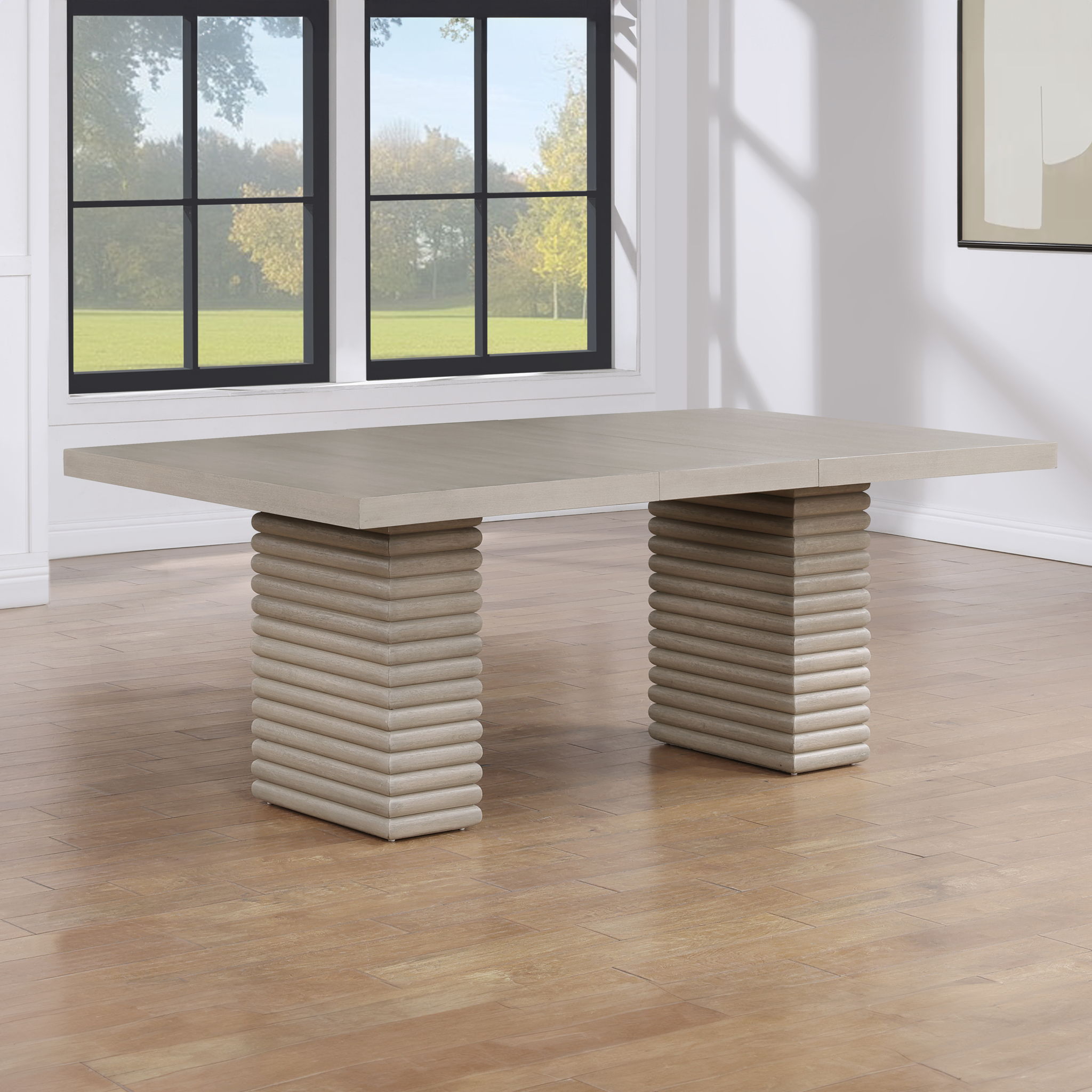 Lily - Dining Table With 18" Leaf - Greige