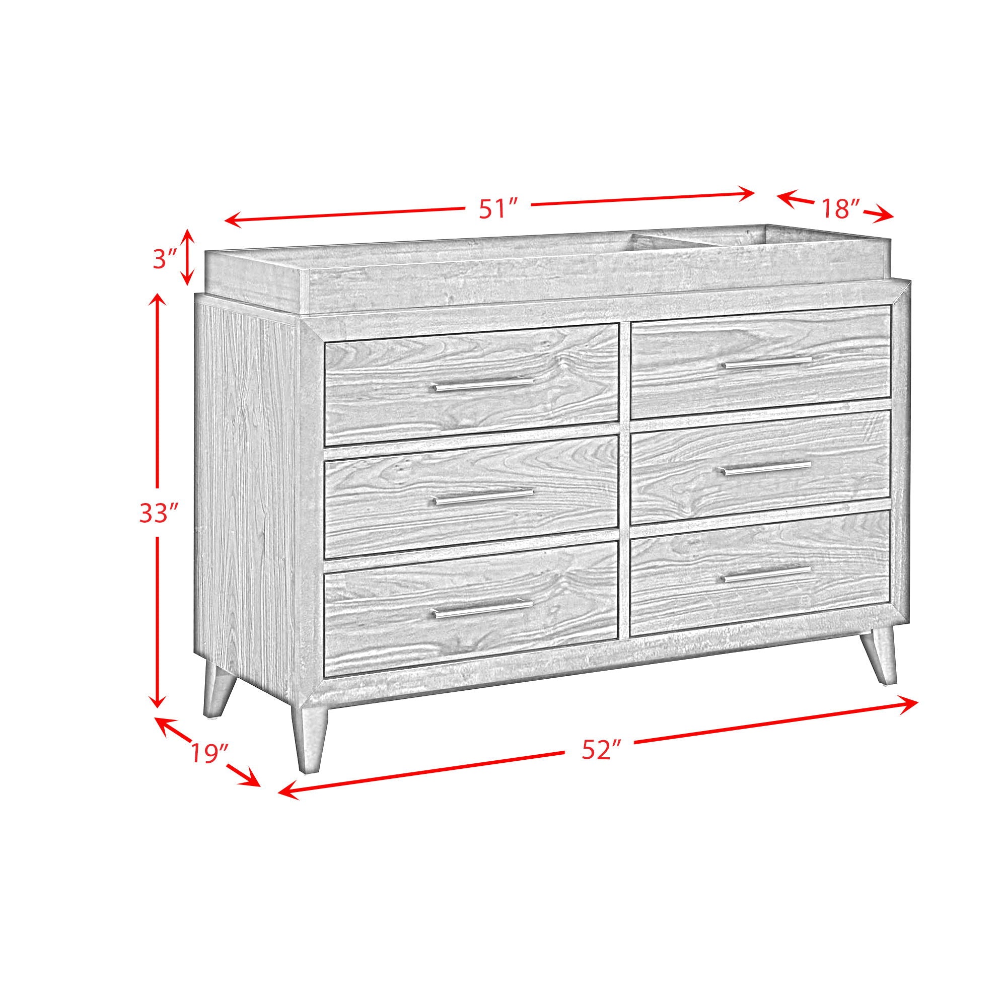 Malia - Dresser And Topper - Walnut