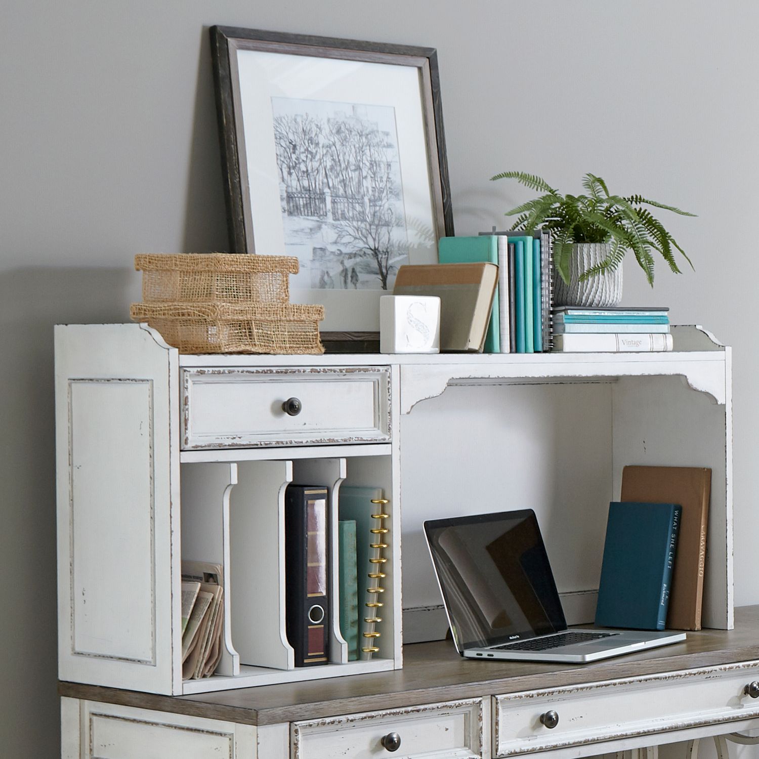 Magnolia Manor / L Writing Desk With Hutch from Liberty Furniture