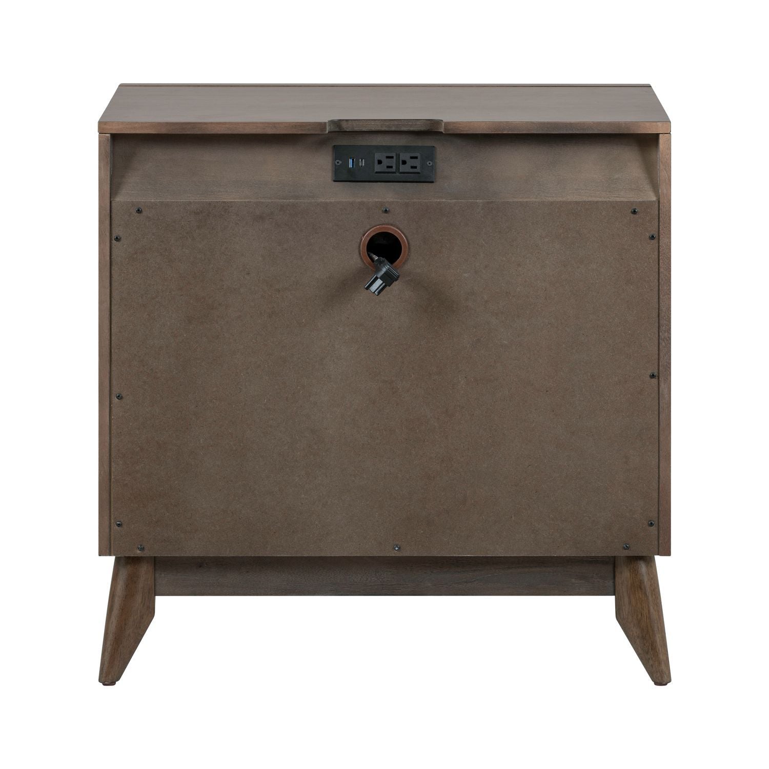Century Modern - Nightstand With Charging Station - Light Brown