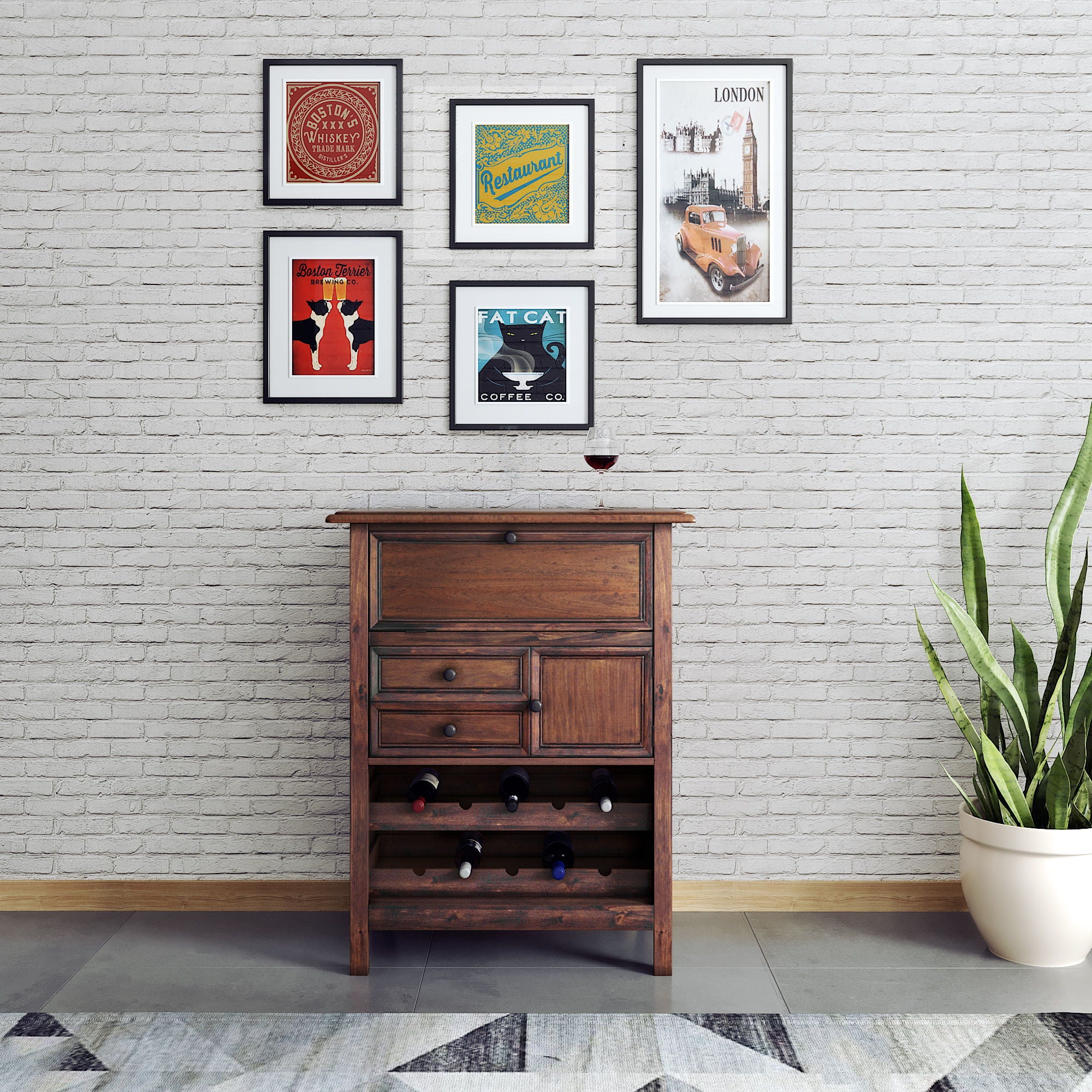 Wine Cabinet - Walnut