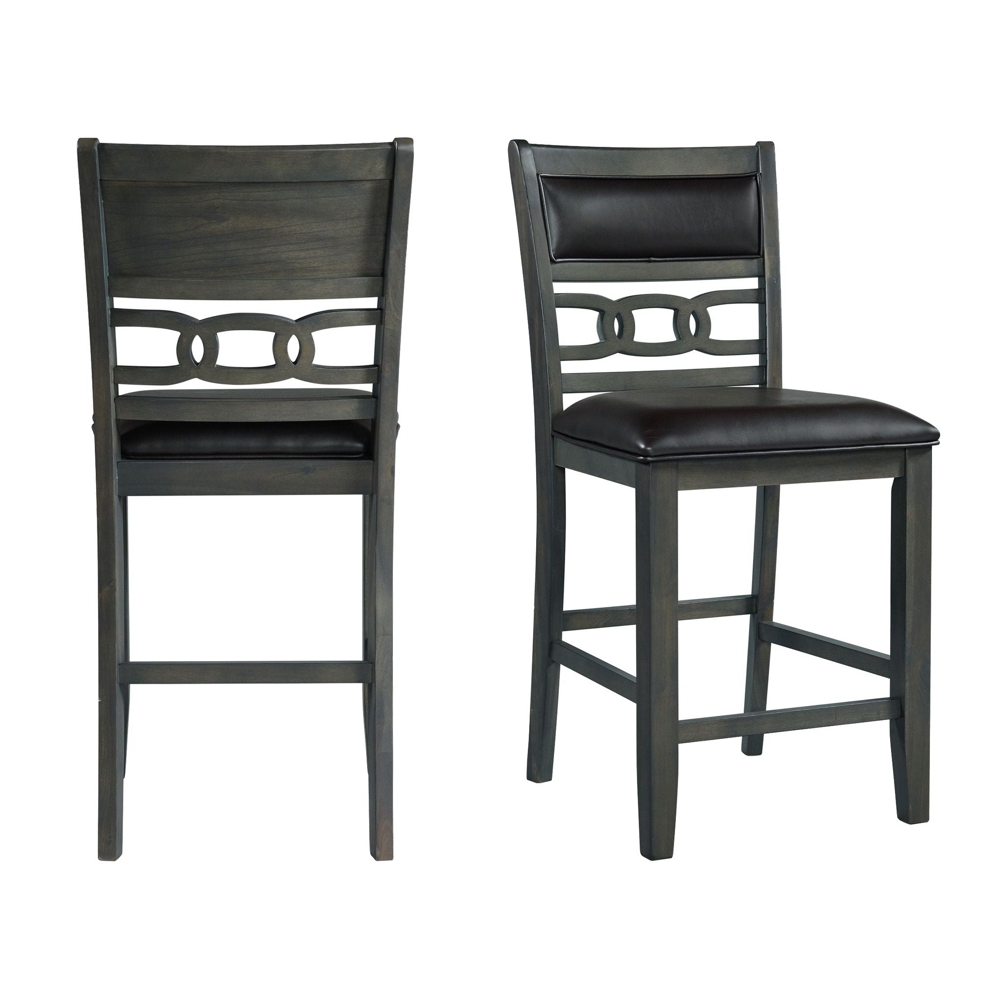 Amherst - Counter Side Chair With PU Cushion (Set of 2) - Gray Finish