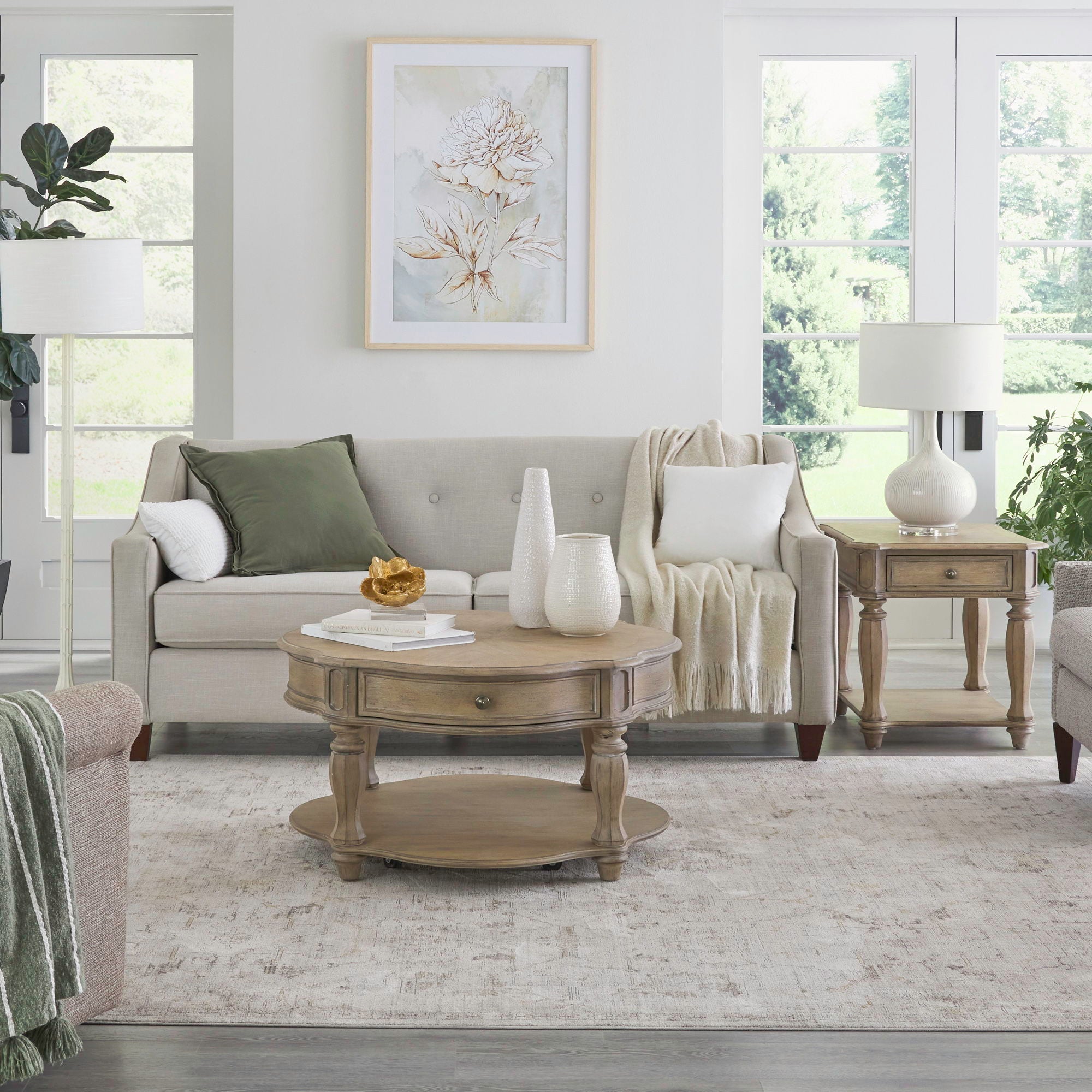 Magnolia Manor - 3 Piece Table Set - Light Brown