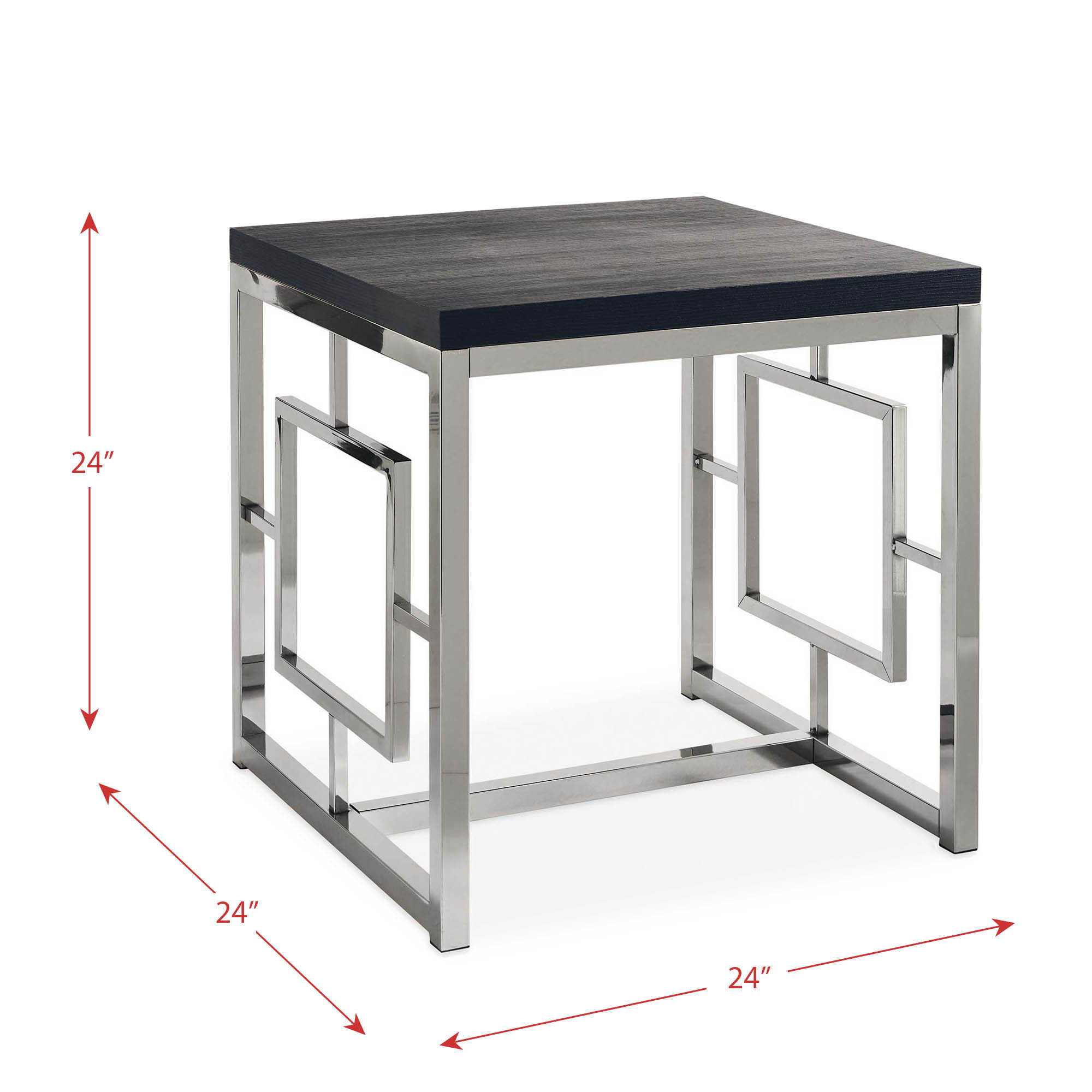 Ezra - End Table - Chrome - 24"