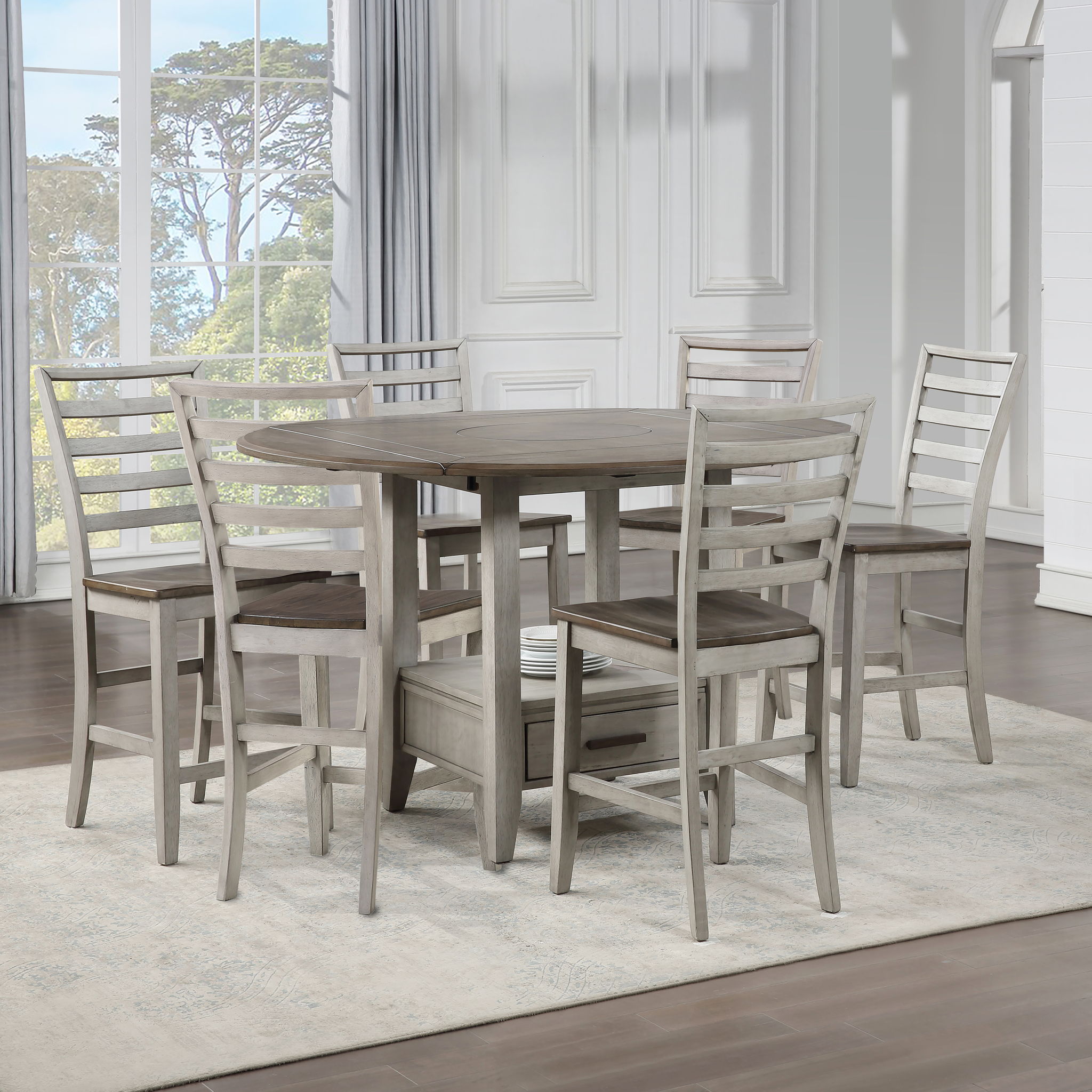 Abacus - Drop Leaf Counter Height Set