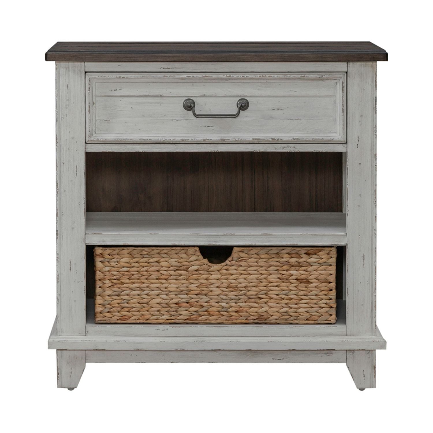 River Place - Bedside Chest With Charging Station - White