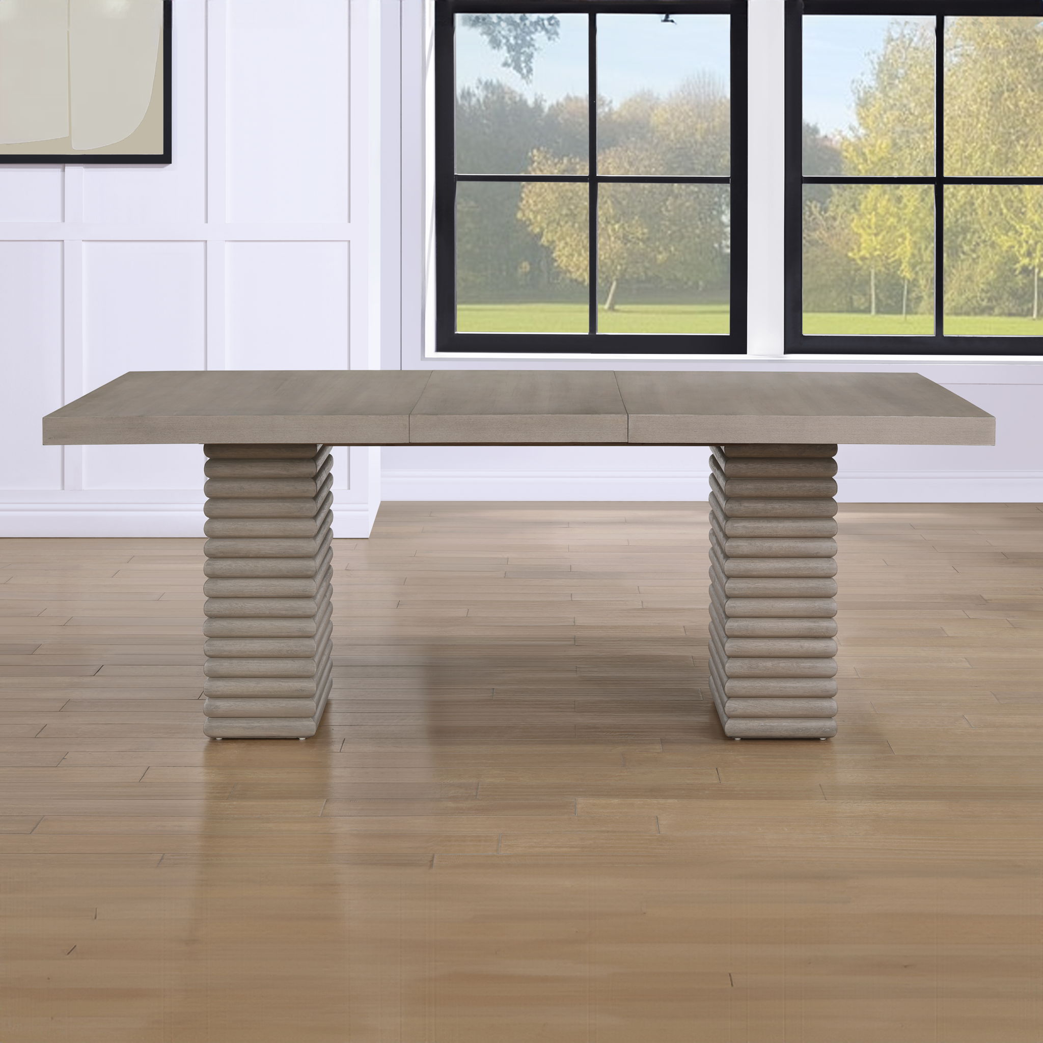 Lily - Dining Table With 18" Leaf - Greige