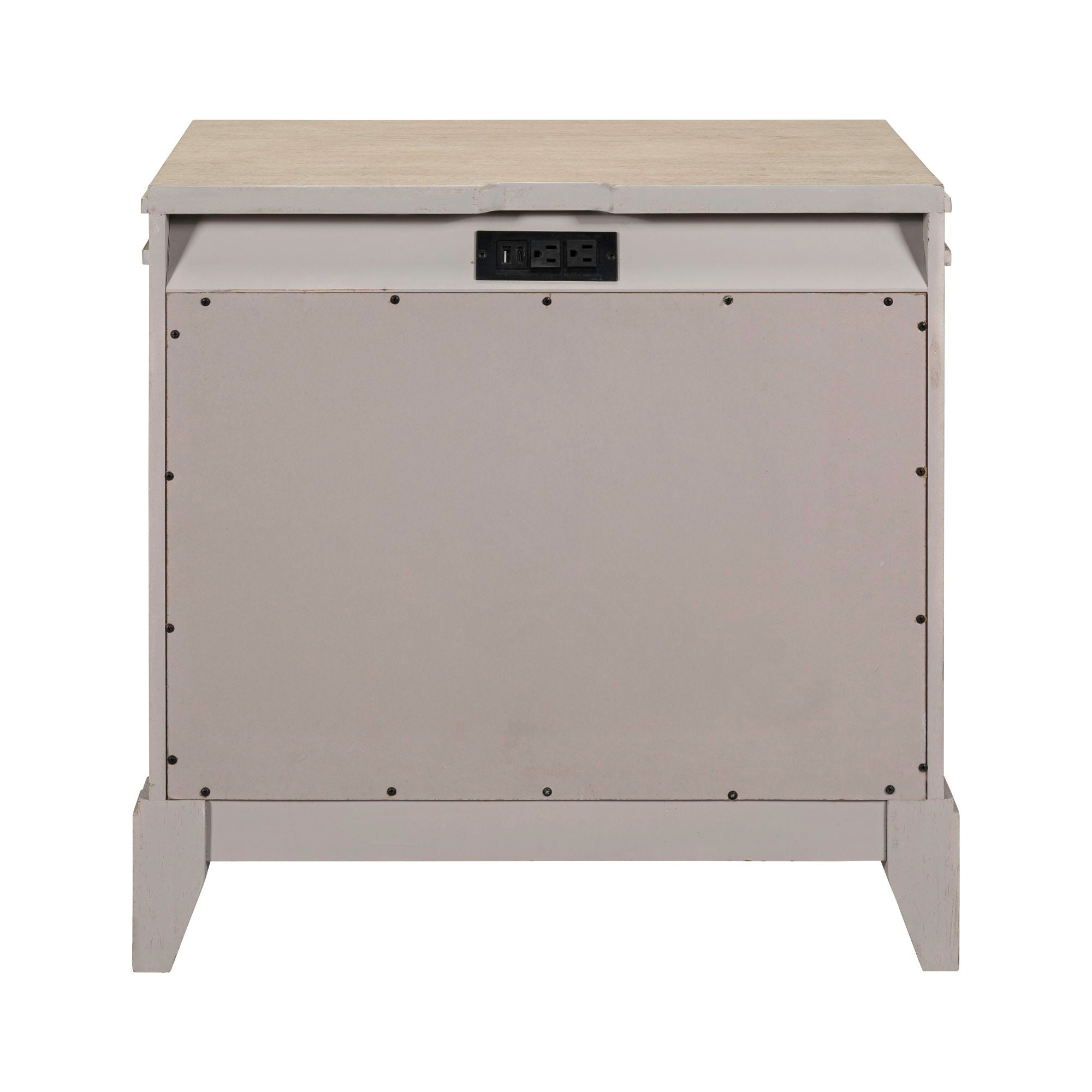 New Haven - Nightstand With Charging Station - White