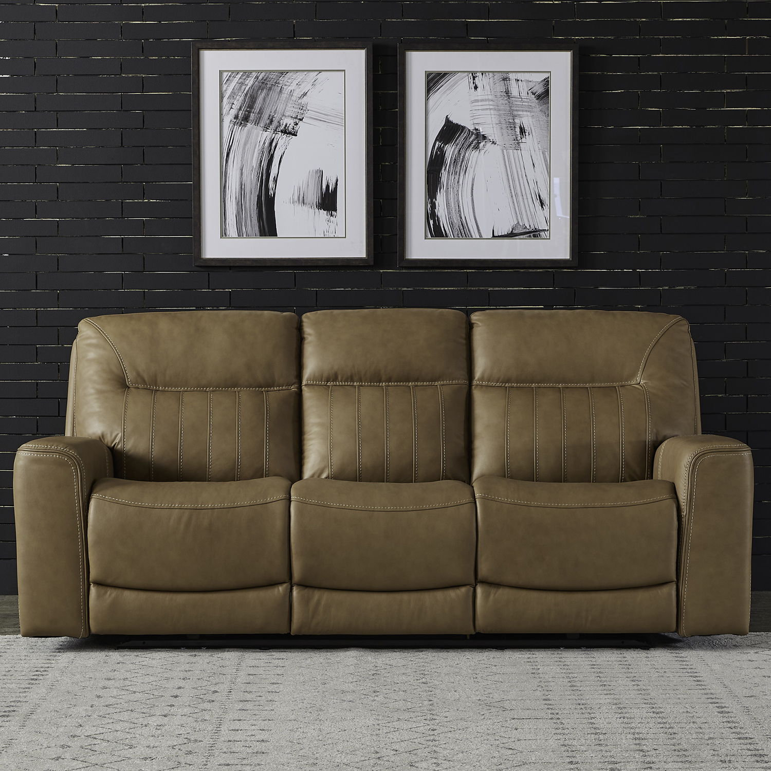 Bennett - Sofa P2 & ZG - Butternut - Butternut Leather