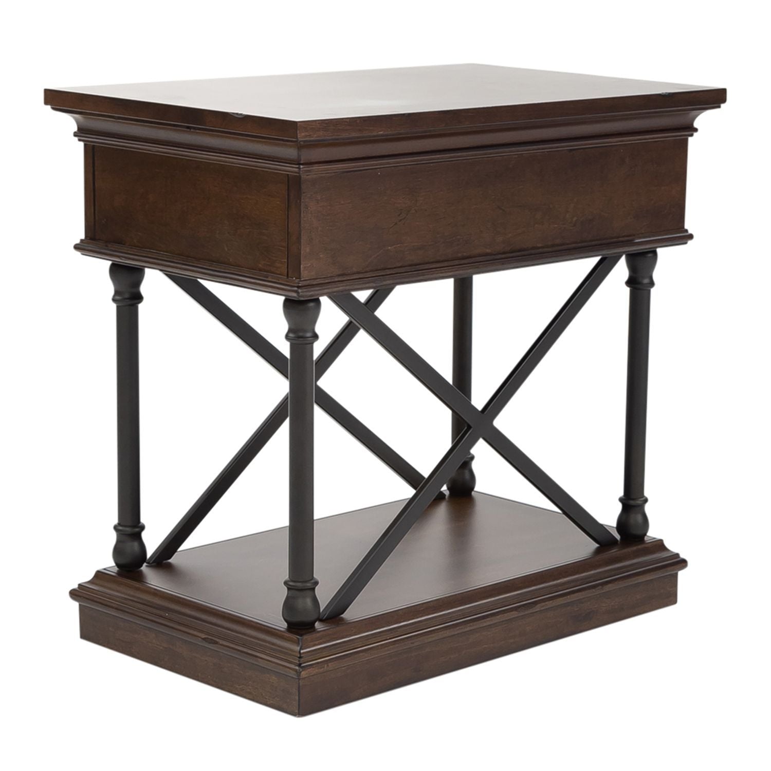 Tribeca - Drawer Chair Side Table - Dark Brown