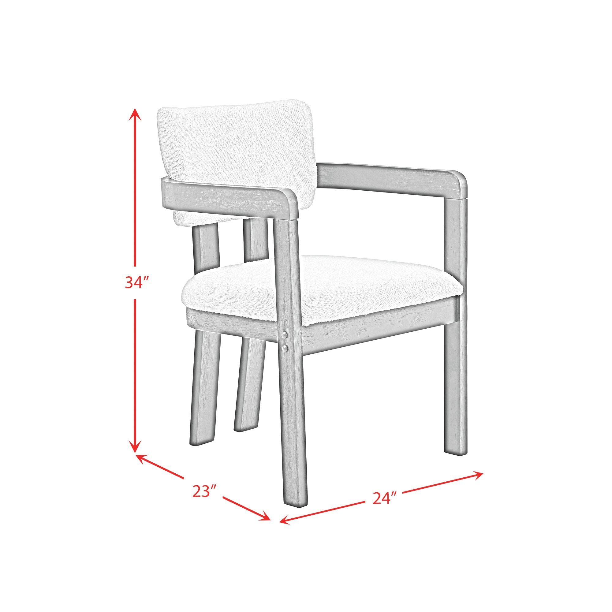 Portland - Fabric Arm Chair (Set of 2) - Natural / Snow White