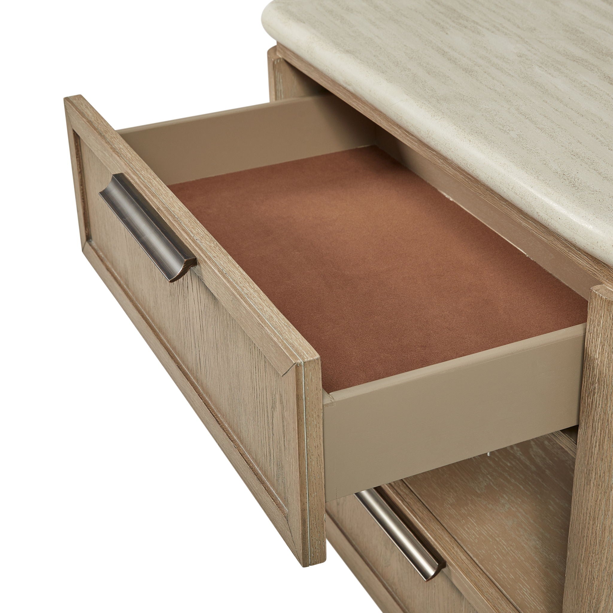 Trilogy - Two Drawer Nightstand With Oak Veneer Drawer Fronts - Toffee