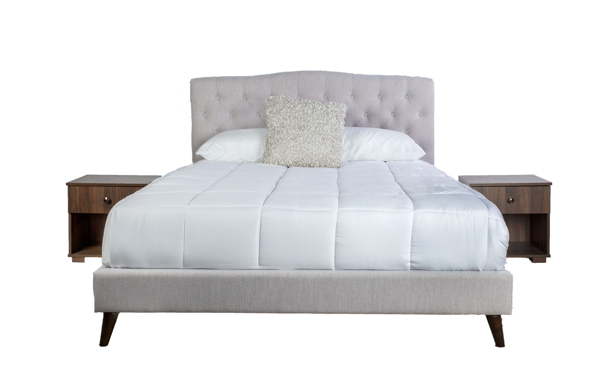Rachel - Upholstered Bed In A Box With 2 Nightstands