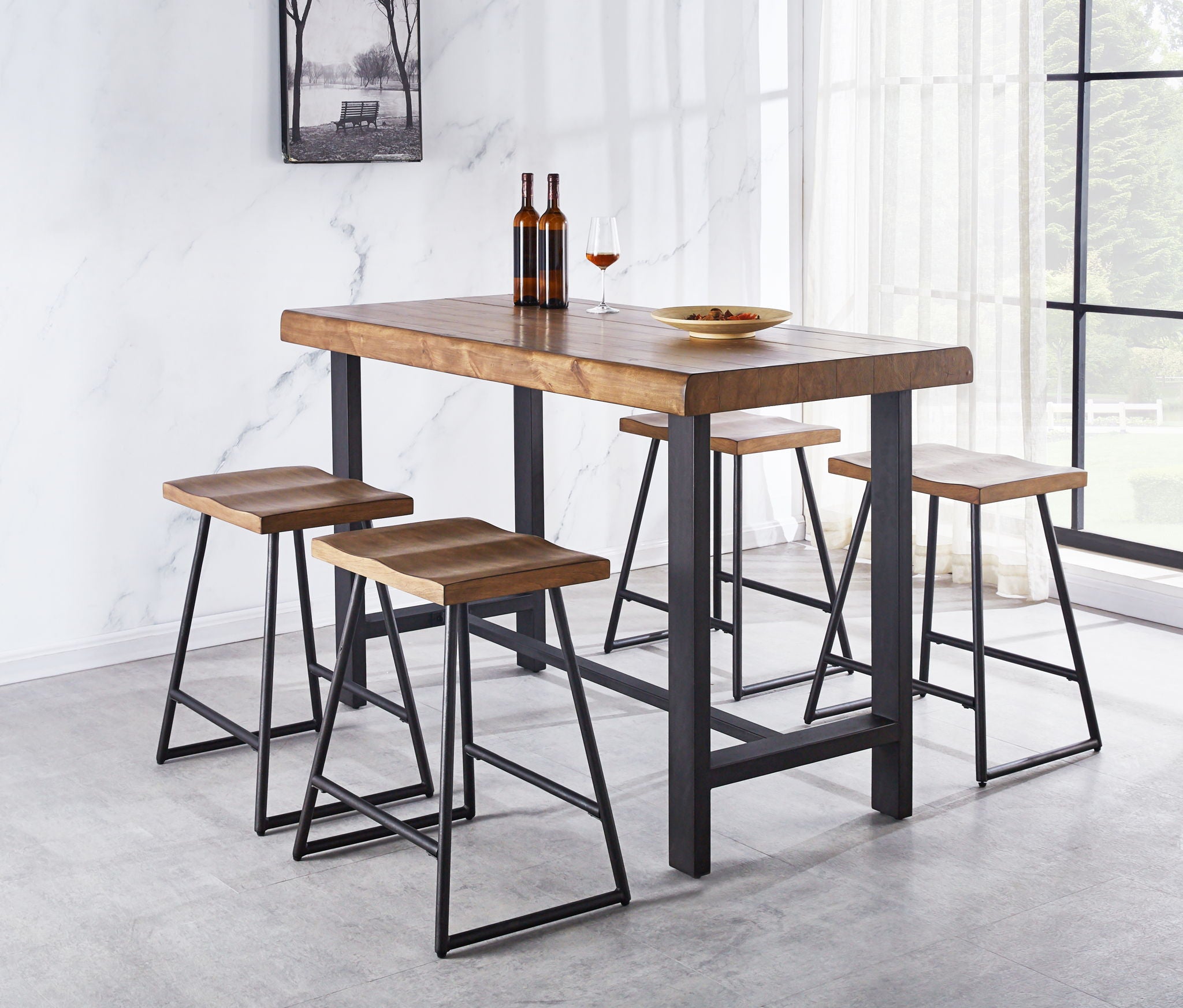 Landon - Counter Table - Dark Brown