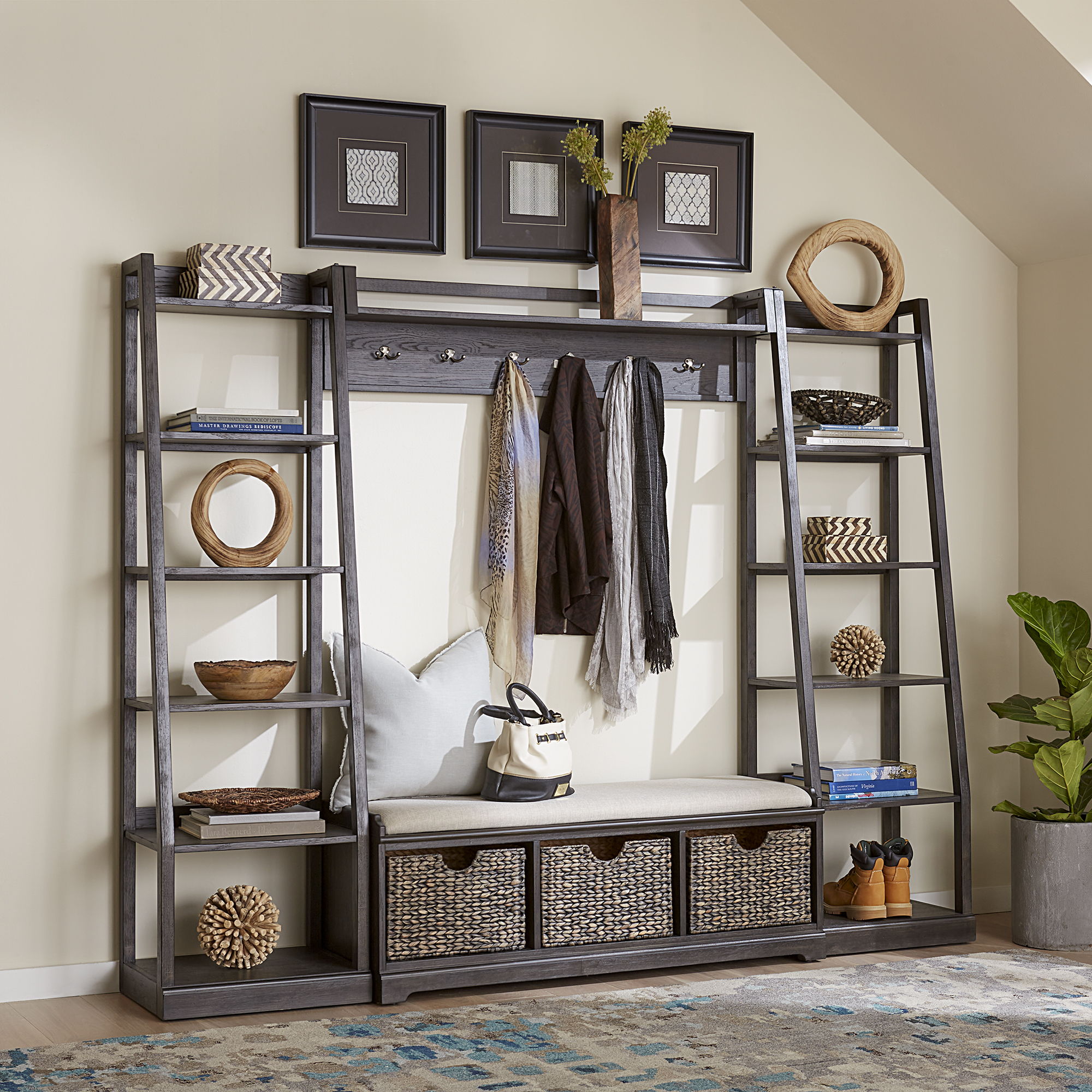 Mill Creek - 3 Piece Wall Unit Set - Dark Brown