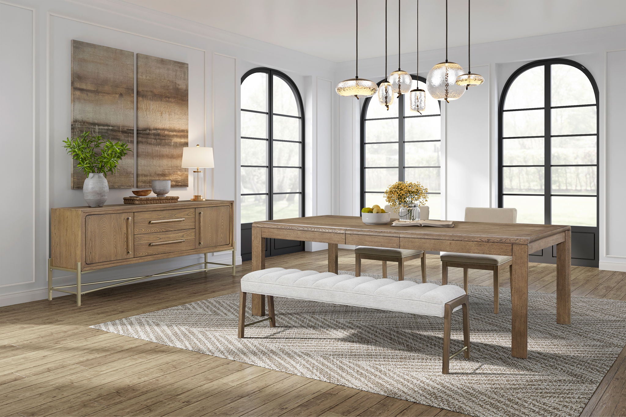 Elure - Dining Table With Leaf - Latte