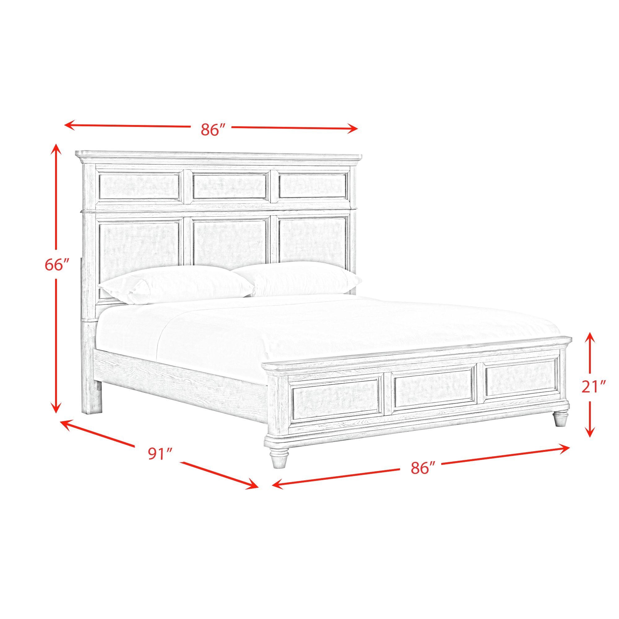 Whit-Ash - Panel Bedroom Set