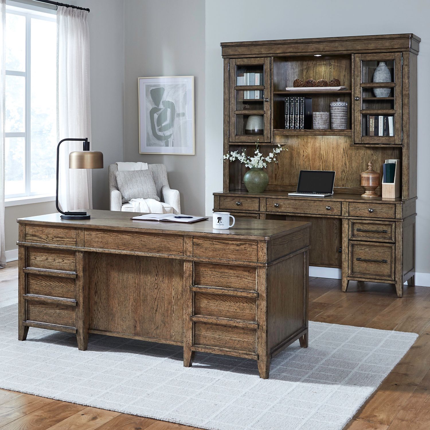 Carolina Park - 2 Piece Bunching Bookcase - Light Brown