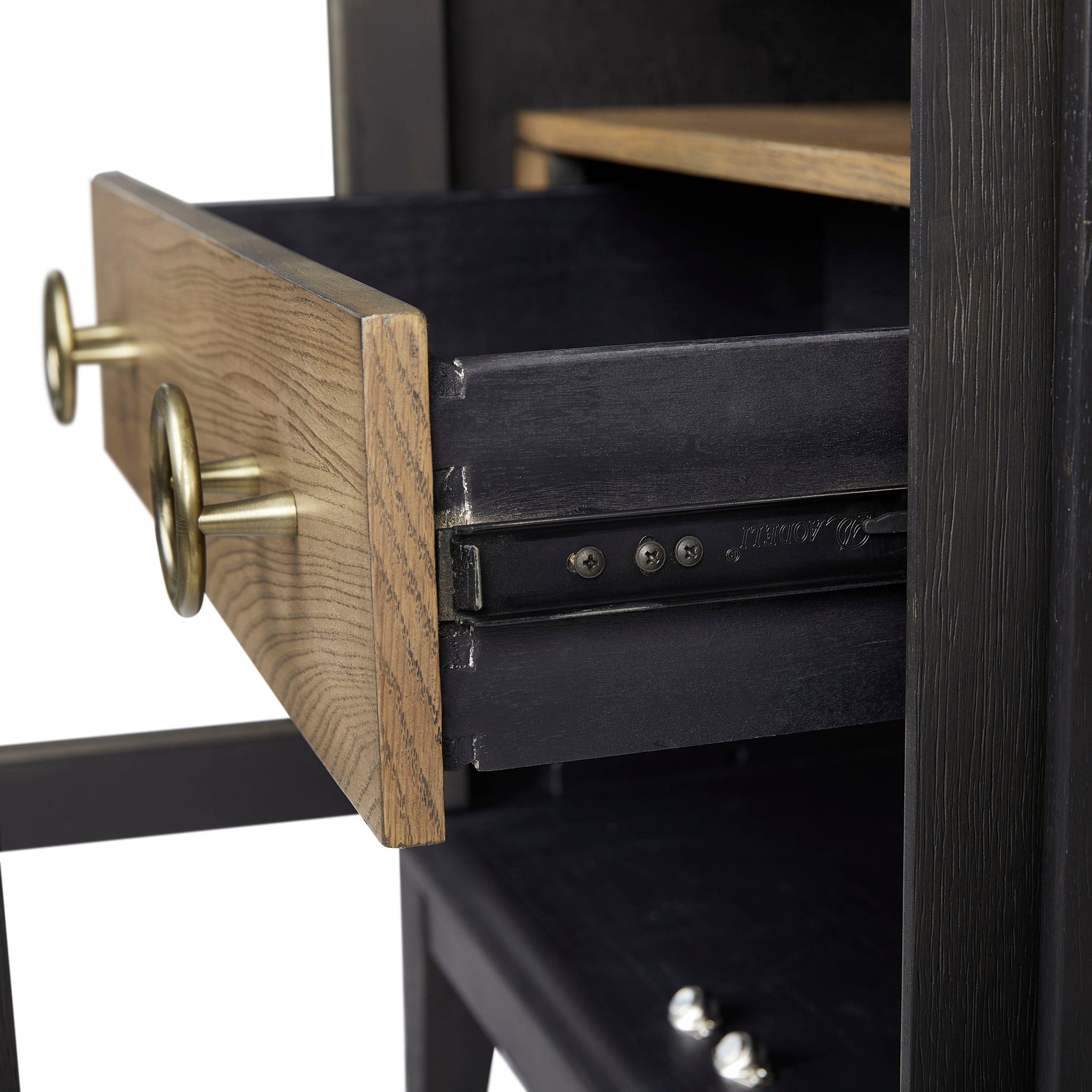 Elure - Glass Door Nightstand - Peppercorn