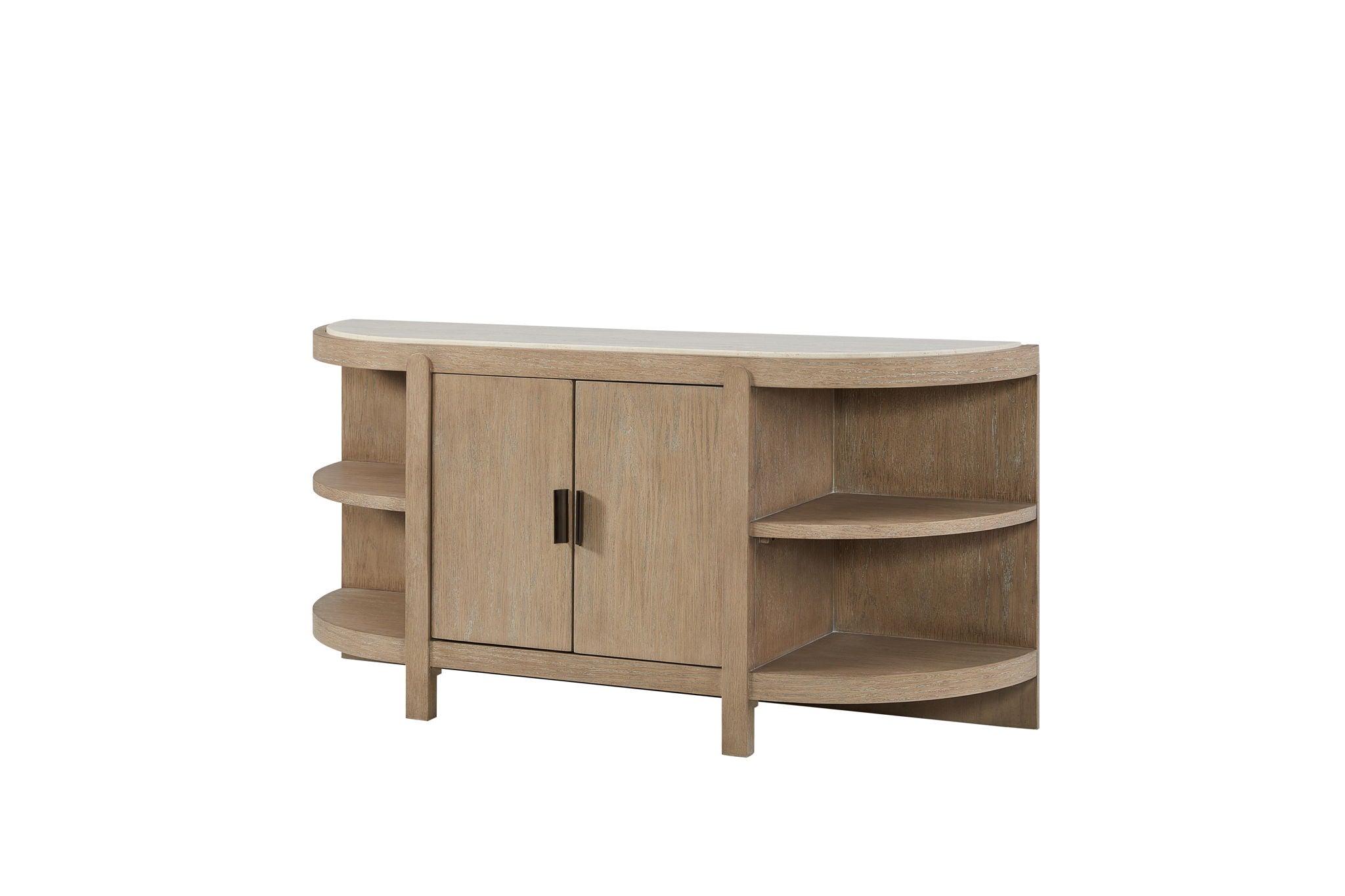 Trilogy - 2-Door Console Table With Marble Top - Toffee