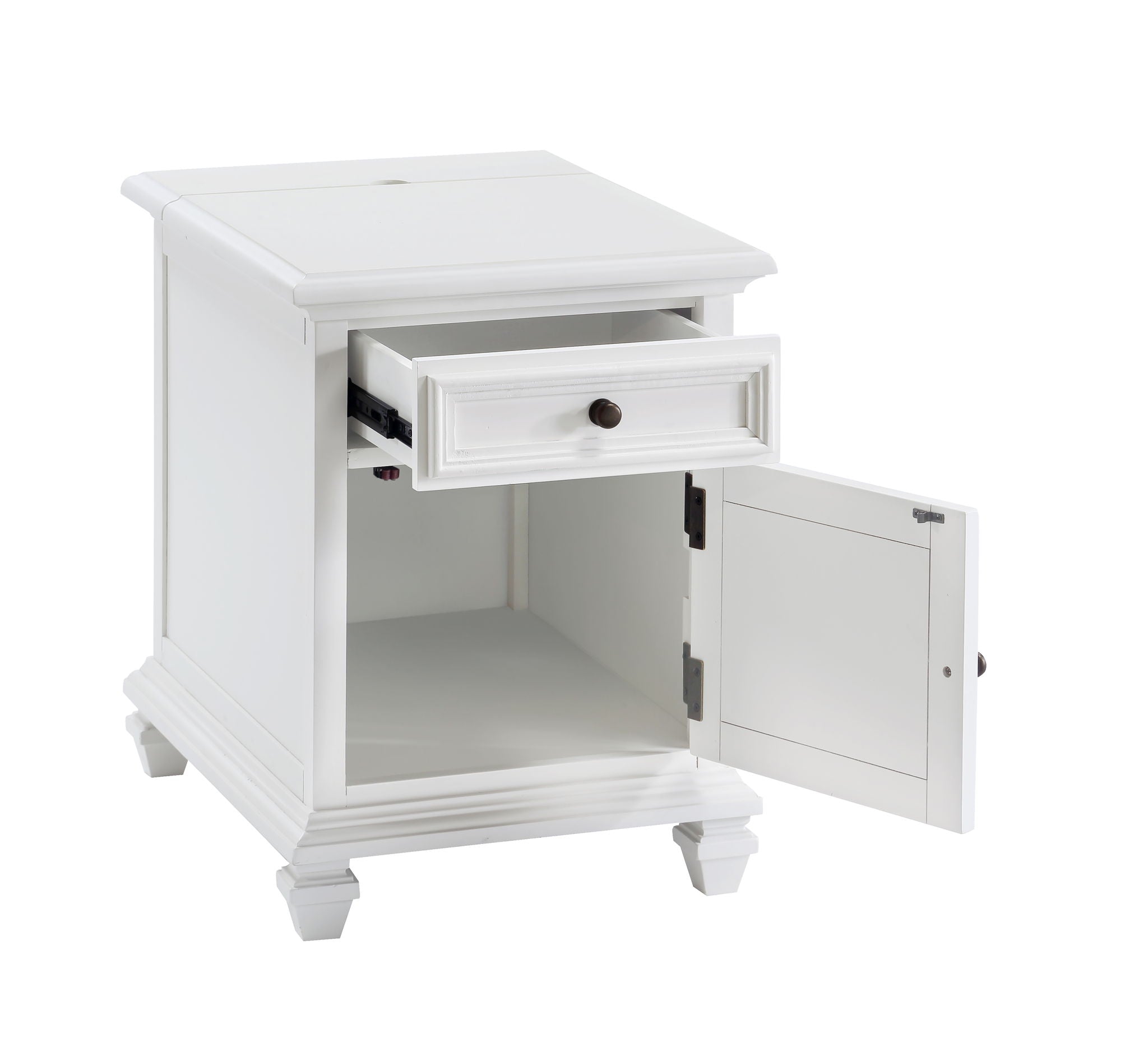 Charlestown - Storage End With USB - White