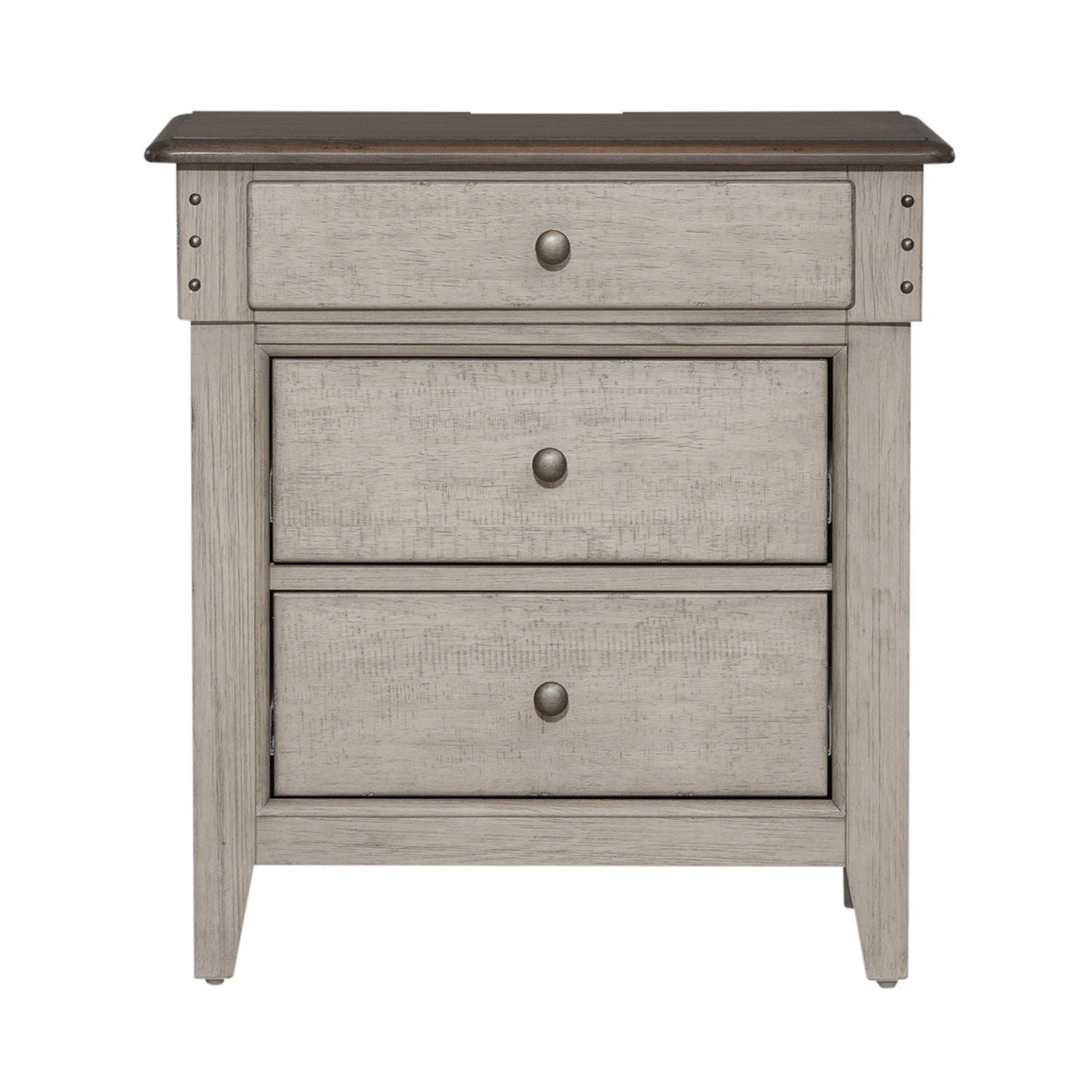 Ivy Hollow - 3 Drawer Nightstand With Charging Station - White