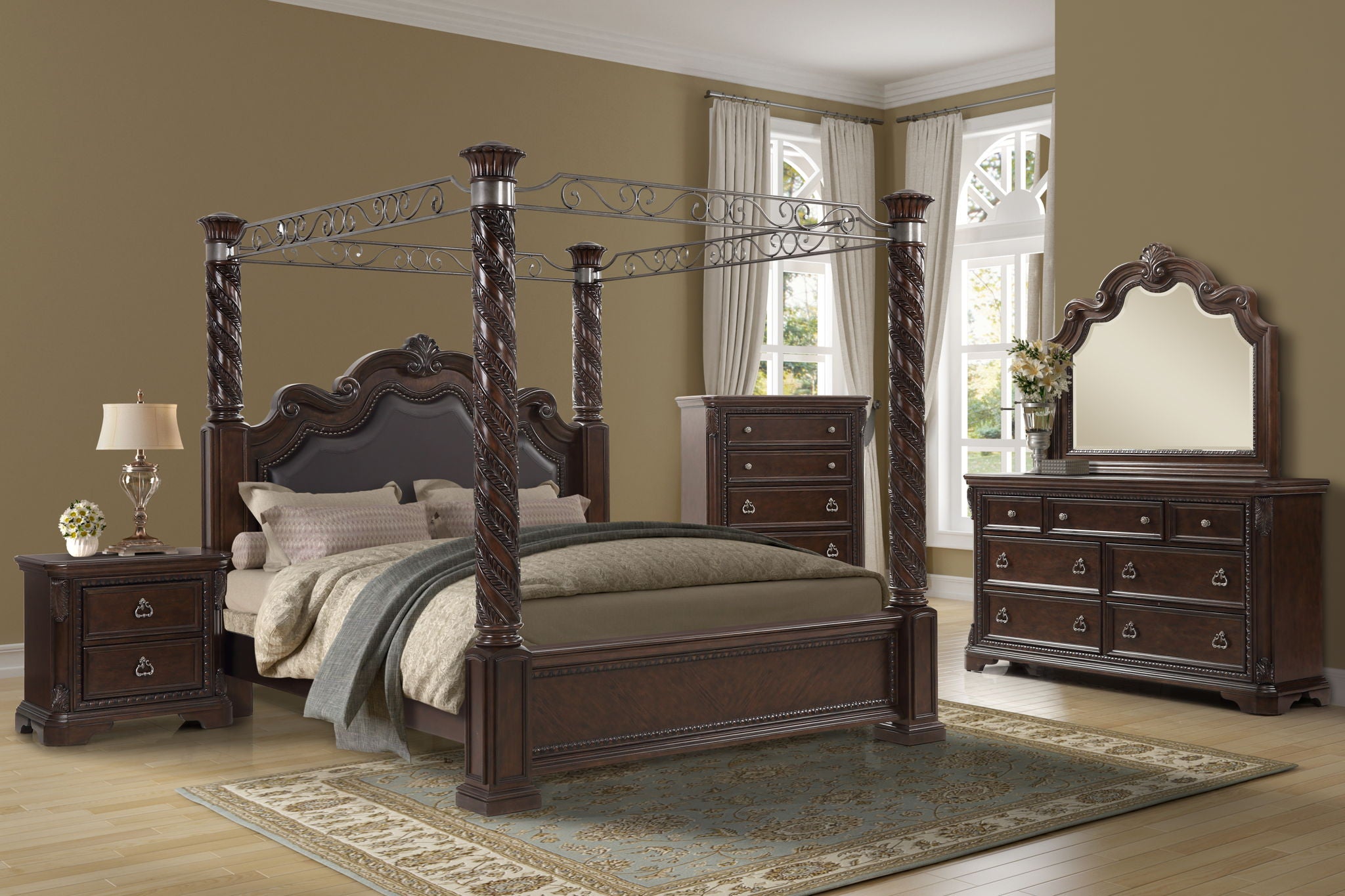 Coventry - Upholstered Panel Canopy Bed