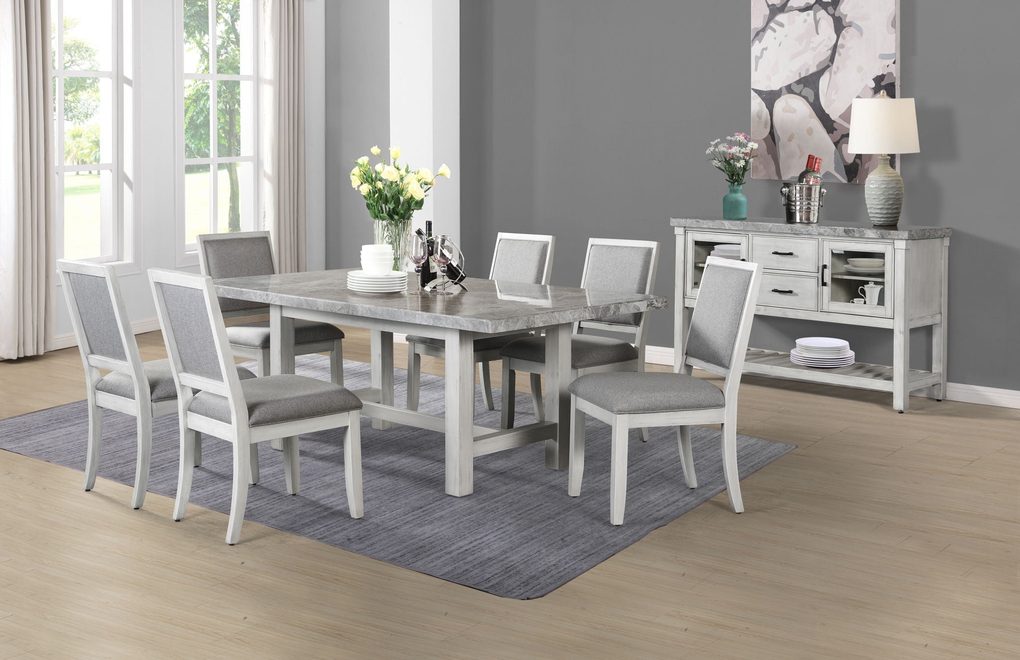 Canova - Marble Top Dining Table - Gray