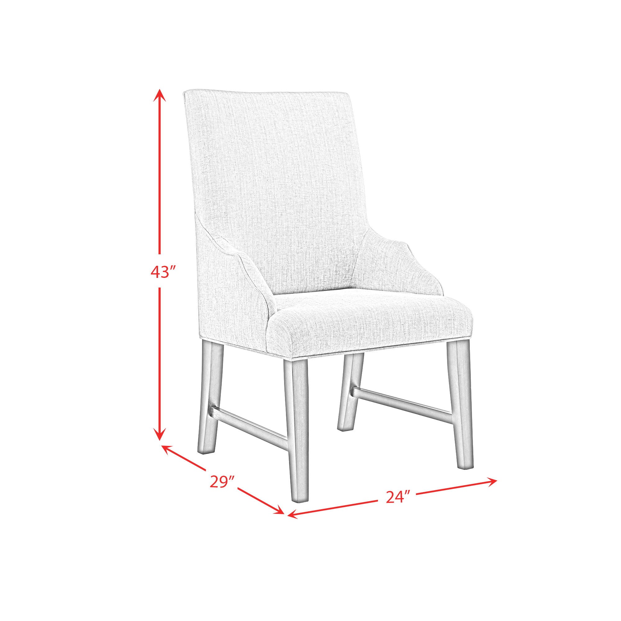 Montrose - Fabric Dining Host Chair (Set of 2) - Espresso / Light Gray