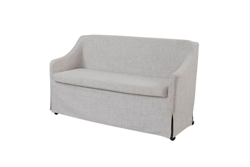 Citrus Heights - Slip Covered Settee - Sand / Pearl Silver