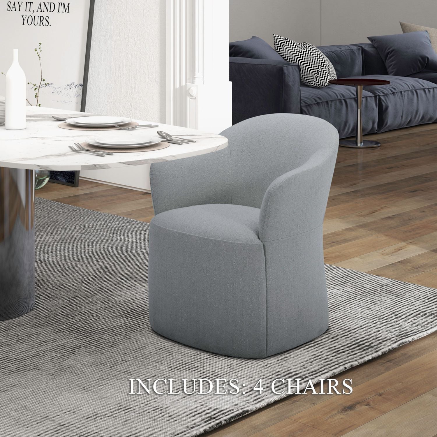 Accent Dining - Dining Chairs With Casters (Set of 4)