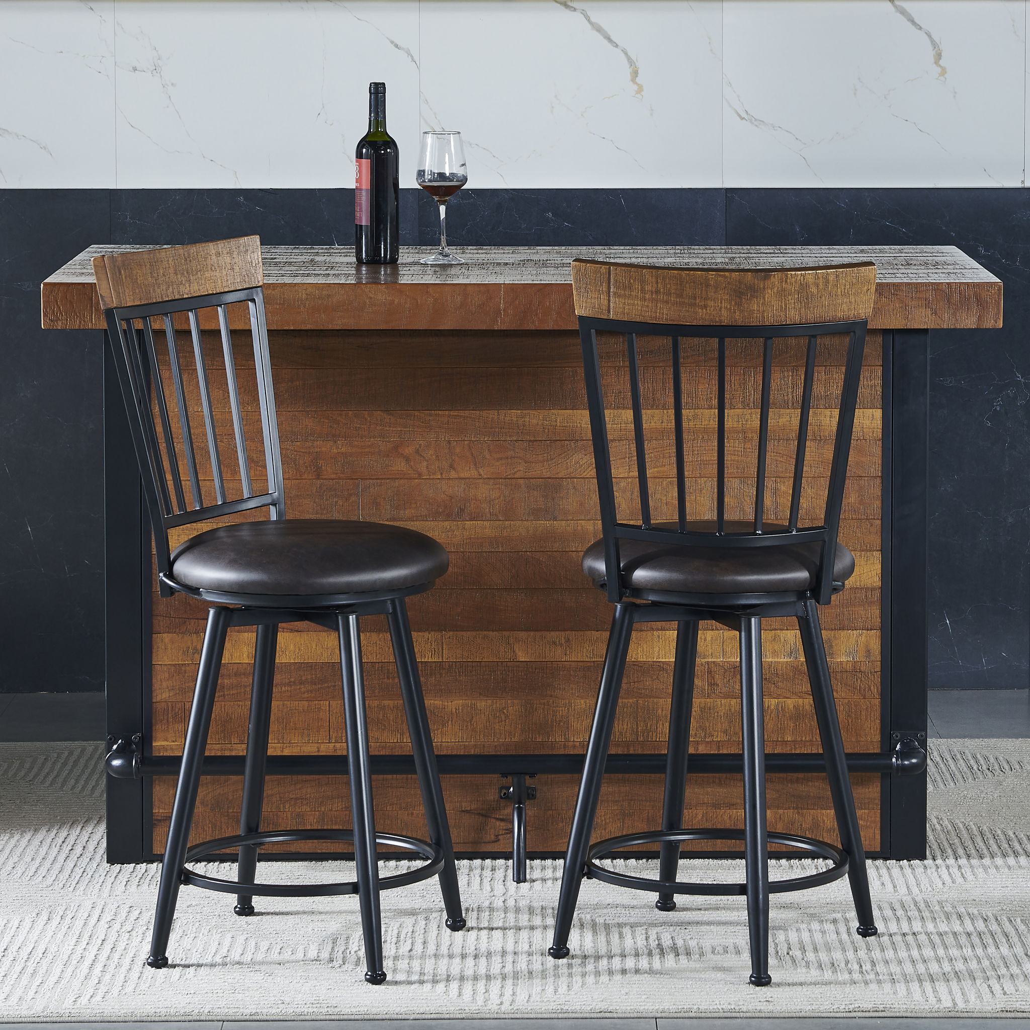 Tyler - 3 Piece Dining Set (Bar Table And Chairs) - Light Brown